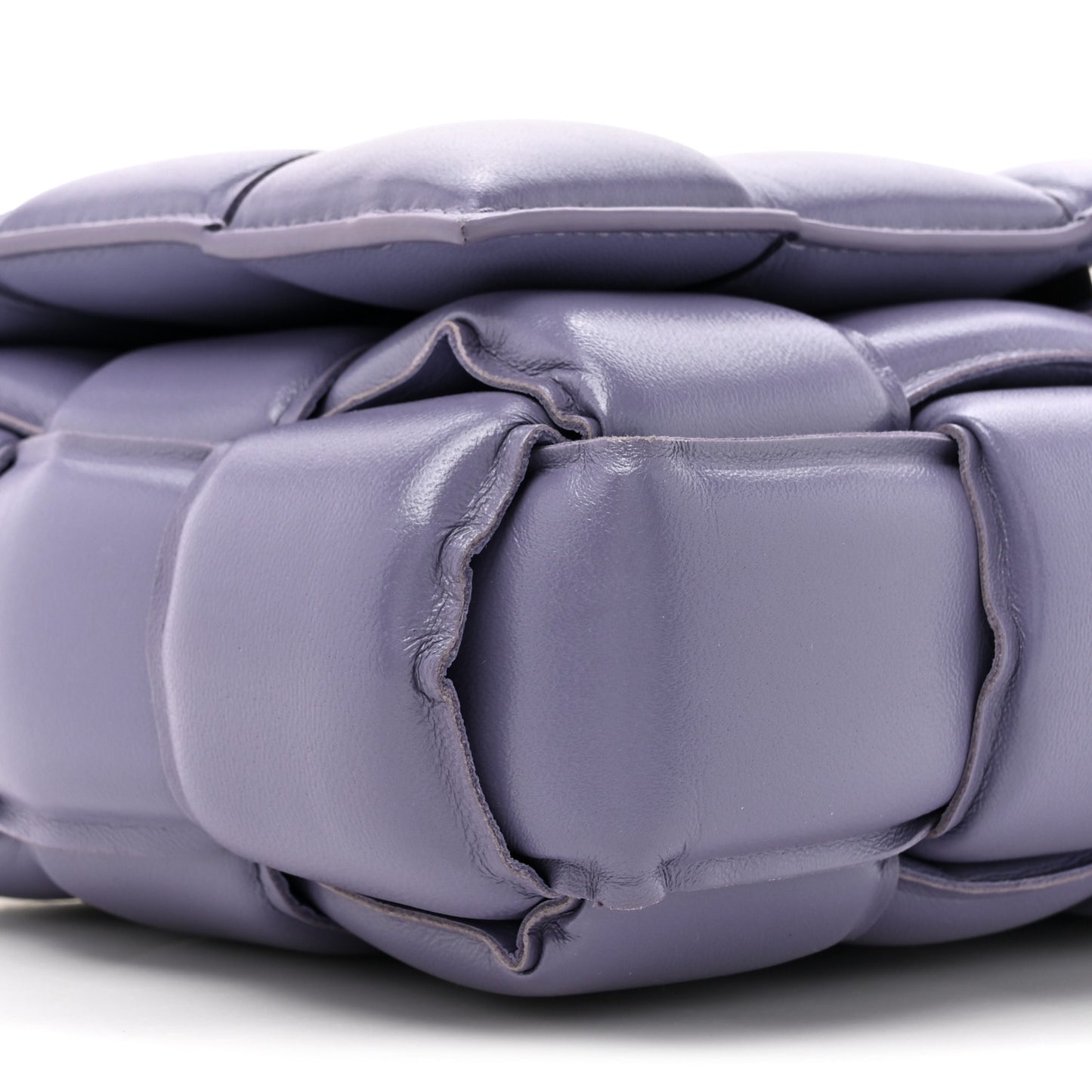Lambskin Maxi Intreccio Padded Chain Cassette Crossbody Bag Lavender