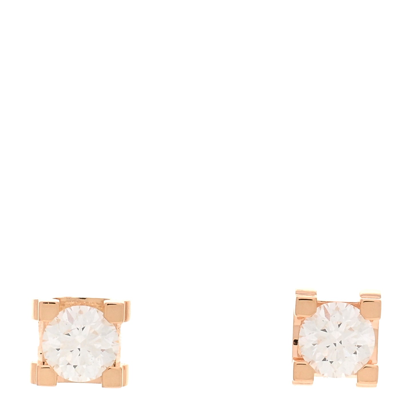 18K Pink Gold Diamond .36ctw C De Cartier Earrings