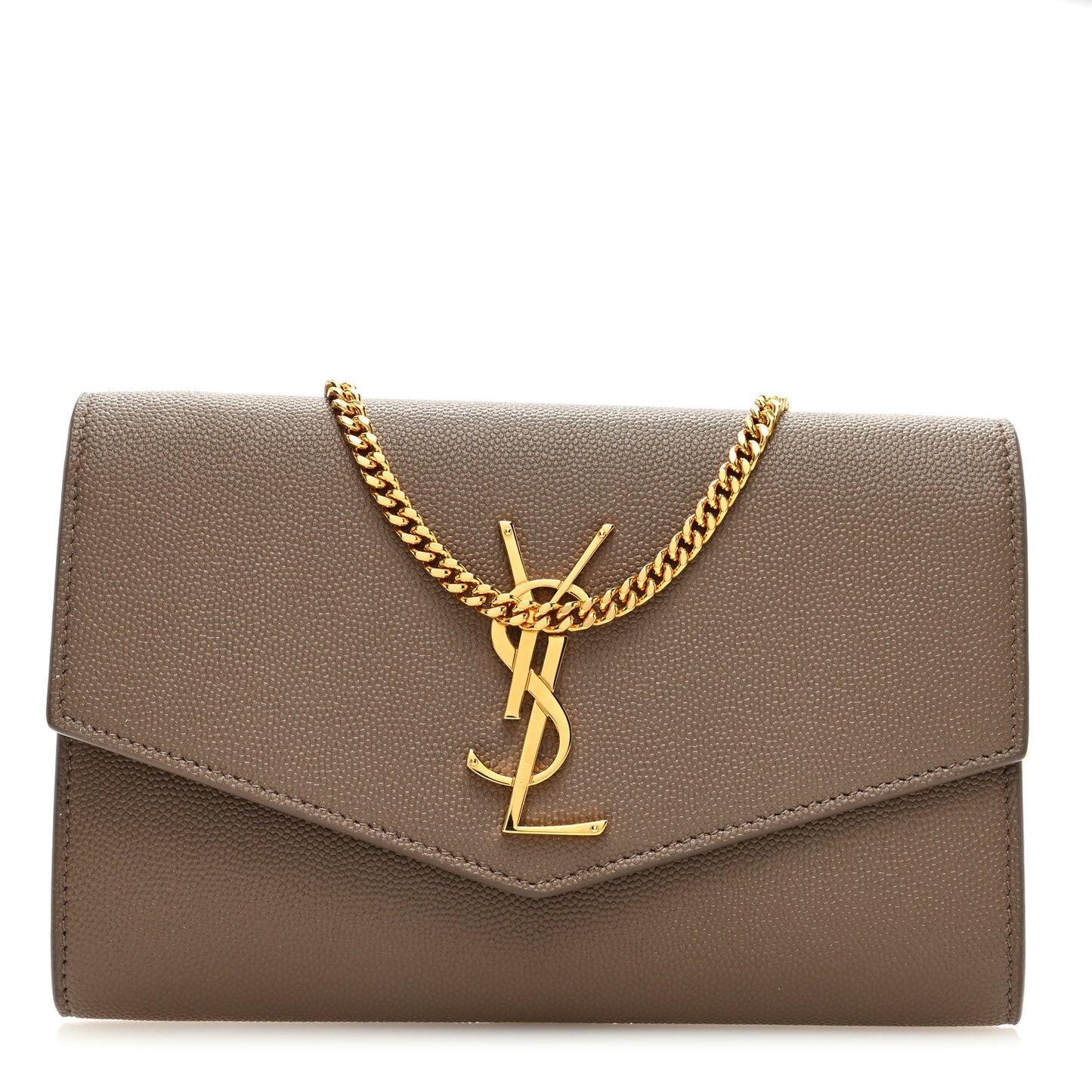 Grain De Poudre Monogram Uptown Chain Wallet Taupe