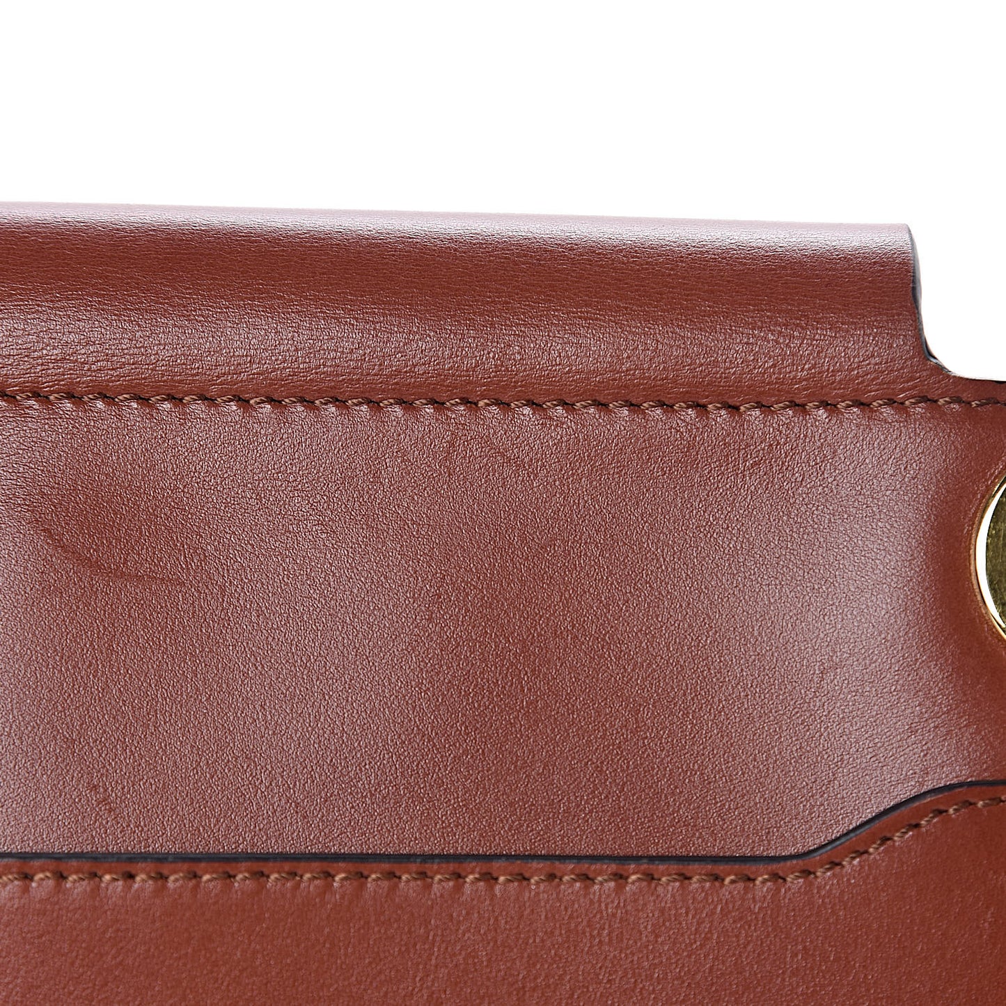 Shiny Calfskin Medium Annie Shoulder Bag Whiskey