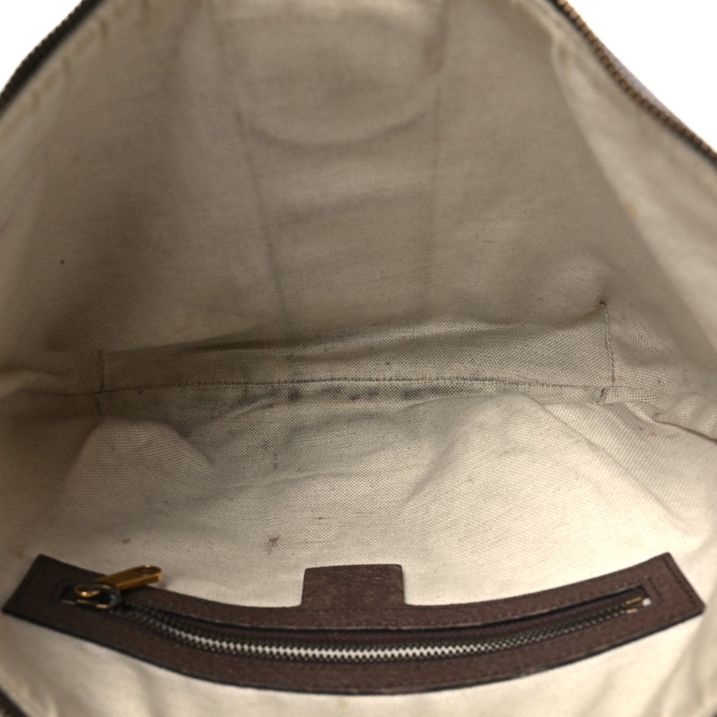 GG Supreme Monogram Web Small Ophidia Half Moon Hobo Brown