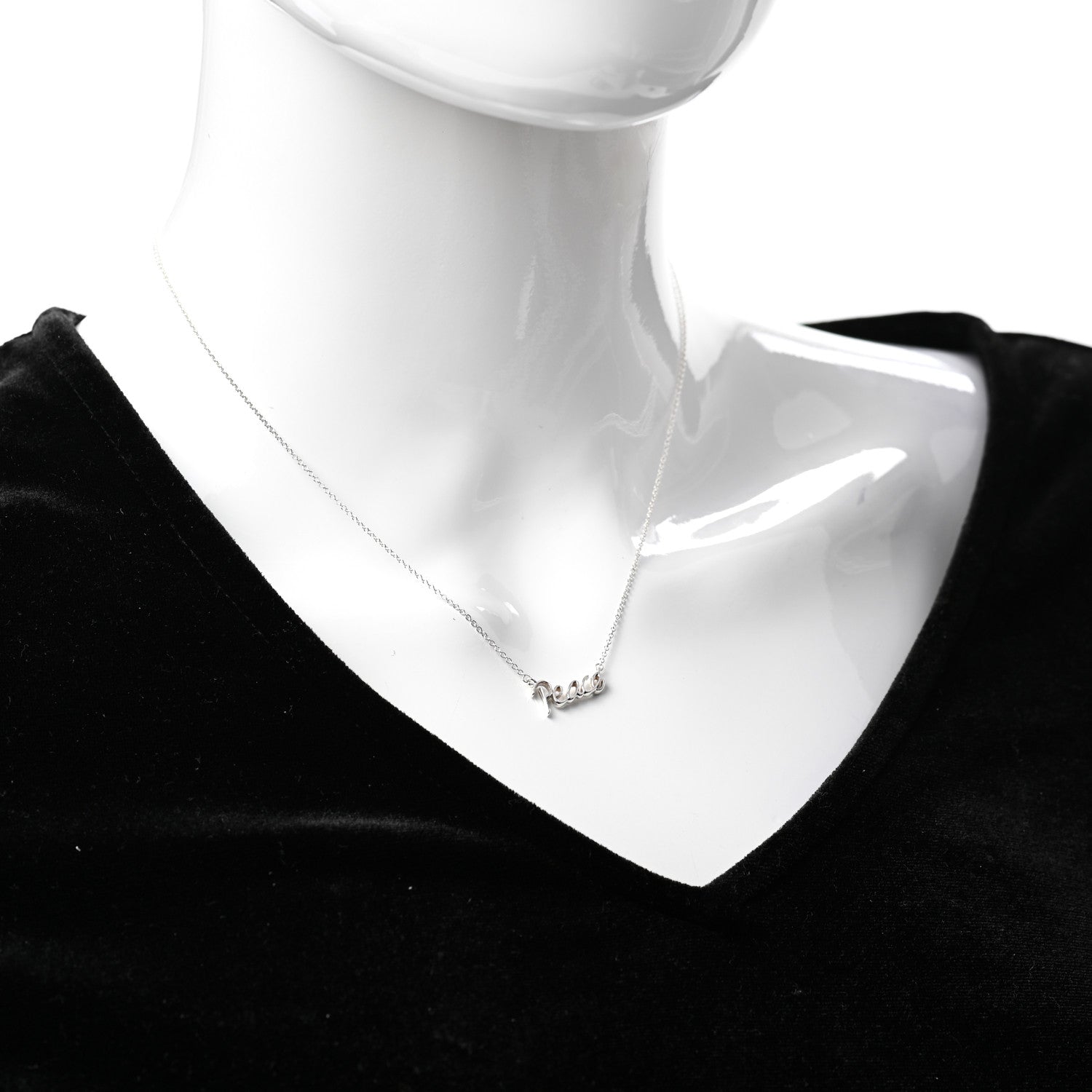 Tiffany Sterling Silver Paloma's Graffiti Peace Necklace 2 of 6