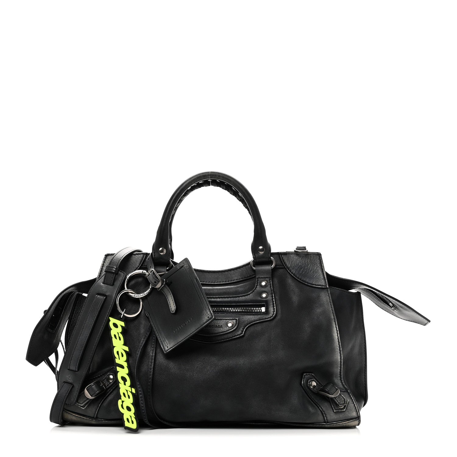 Balenciaga Used Calfskin Silver Hardware Neo Classic City Navy