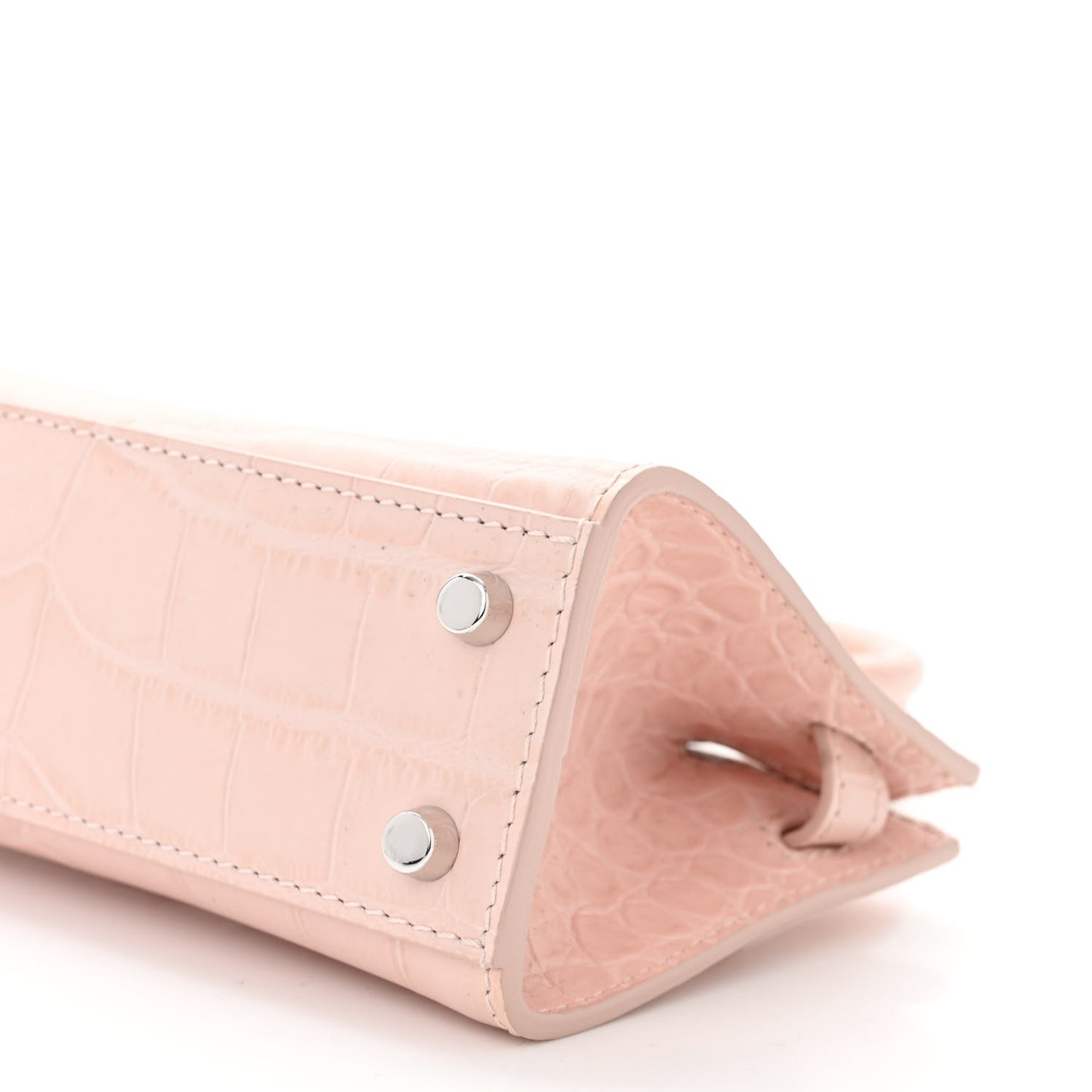 Calfskin Crocodile Embossed Medusa 95 Mini Tote Bag Light Pink