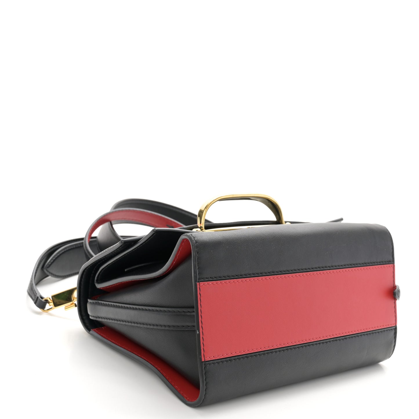 Calfskin The Small Story Bag Black Red