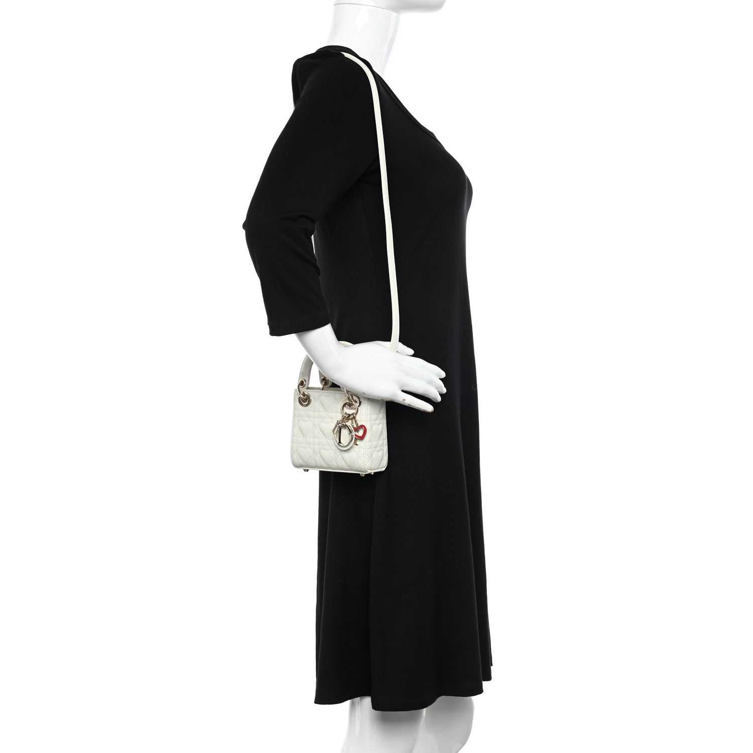 Christian Dior Calfskin Cannage Dioramour Micro Lady Dior Dior White 2 of 11