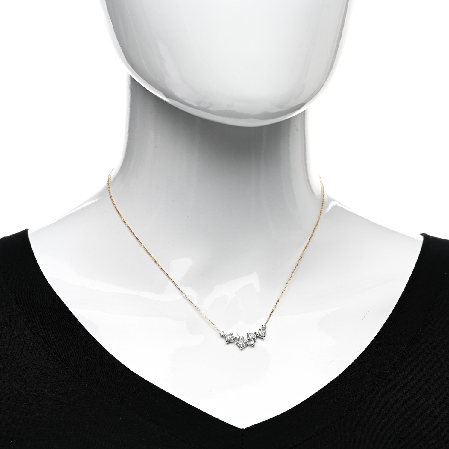 David Yurman 18K Yellow White Gold Diamond Precious Chatelaine Necklace 2 of 4