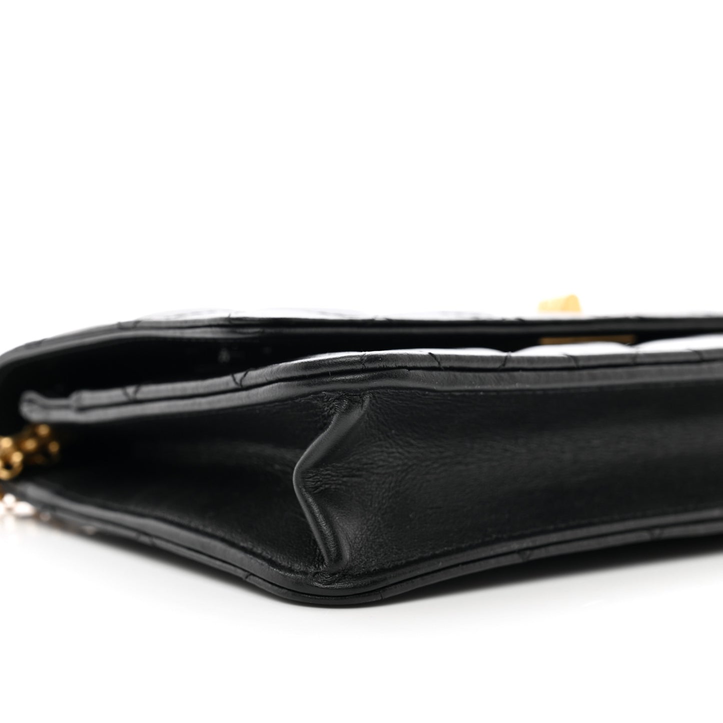 Aged Calfskin Quilted Reissue Wallet On Chain WOC Black