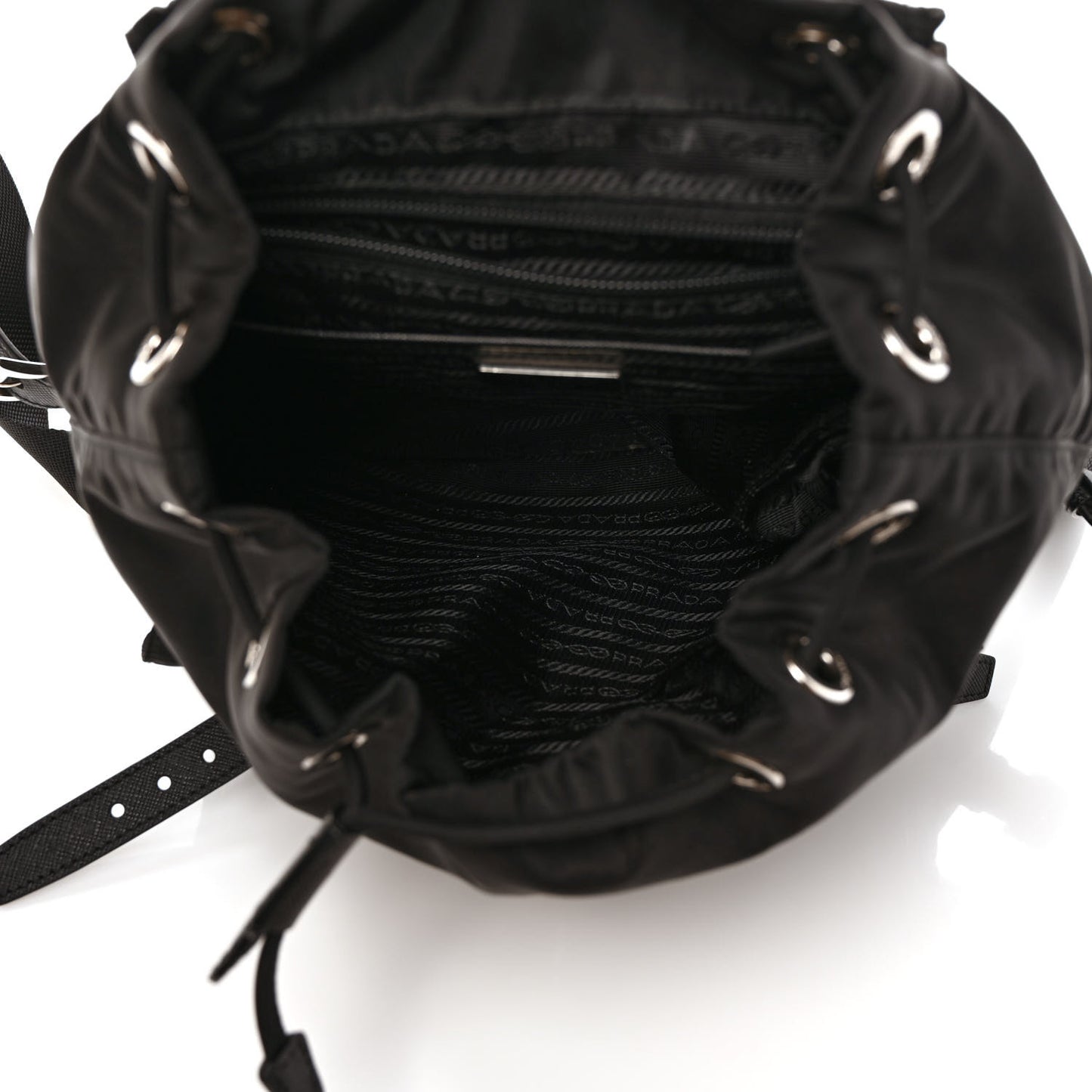 Tessuto Nylon Saffiano Small Backpack Black