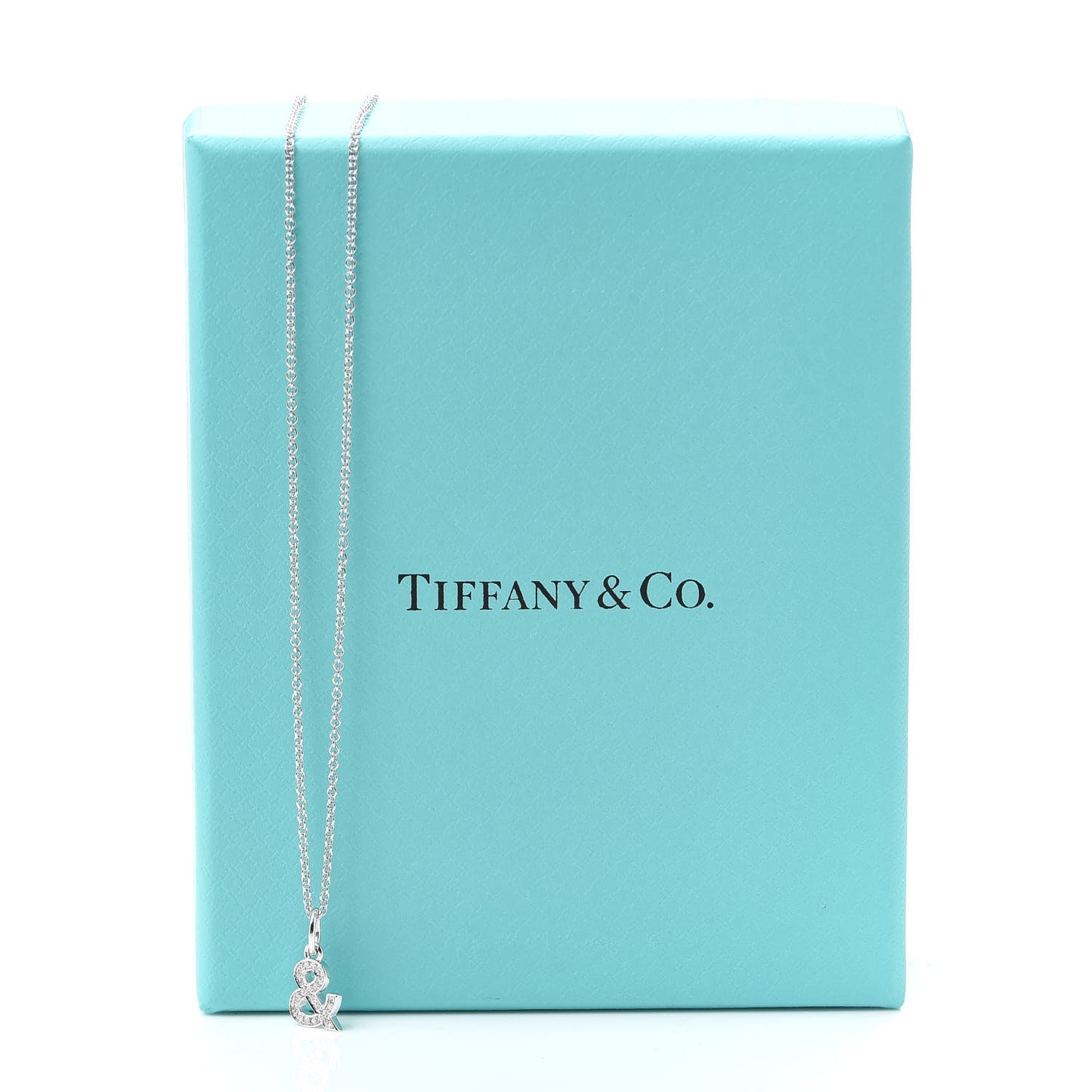 18K White Gold Diamond Small Ampersand Pendant Necklace