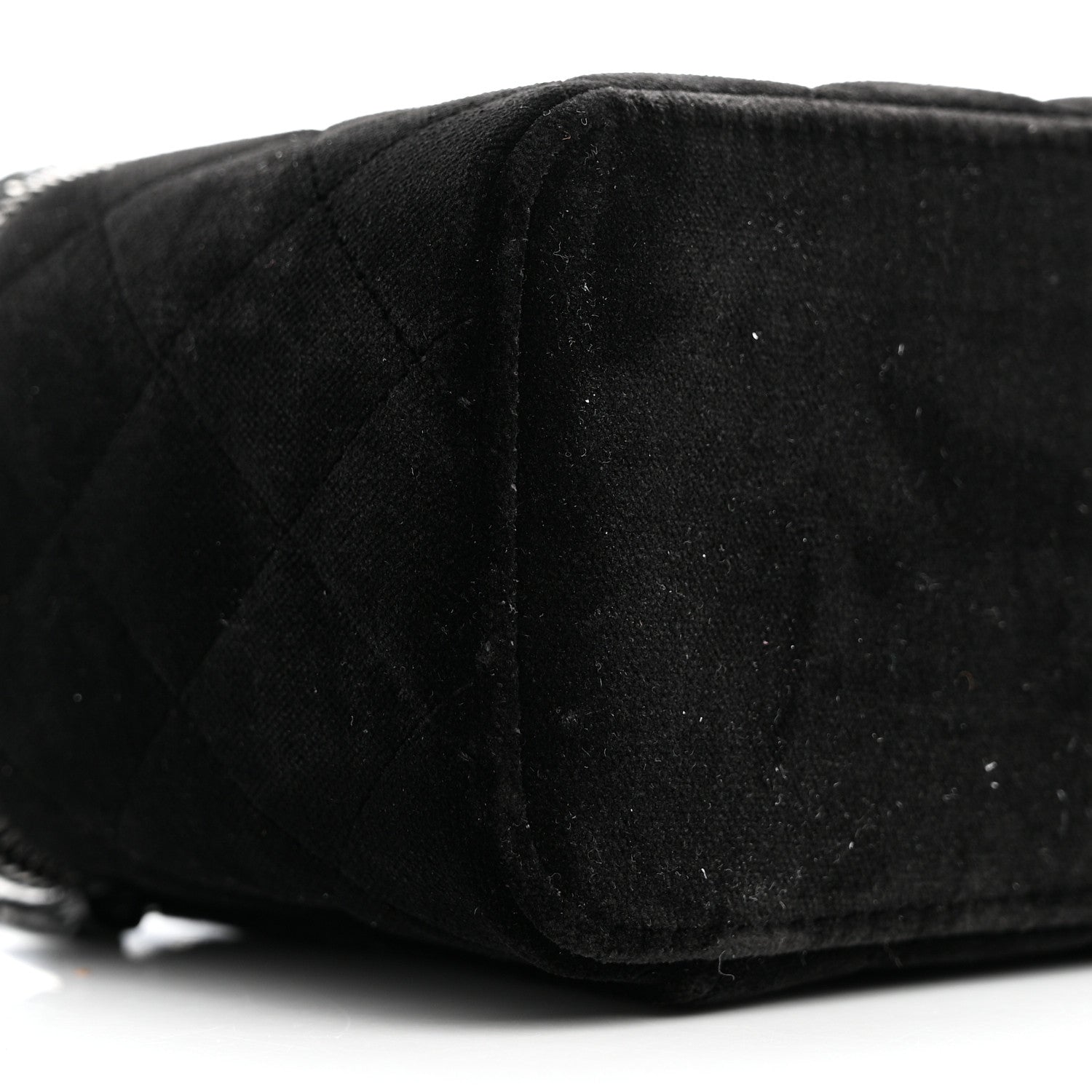 Chanel Velvet Quilted Small Vanity Case With Chain Black 9 of 11