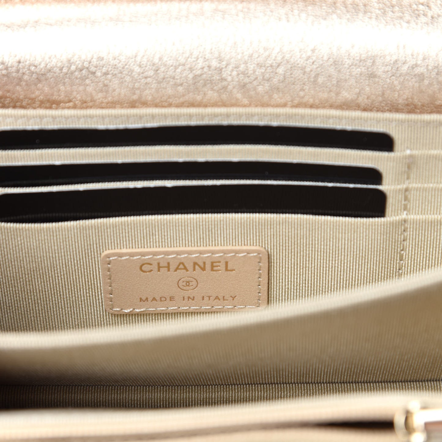 Metallic Lambskin Quilted Mini Wallet On Chain WOC Gold