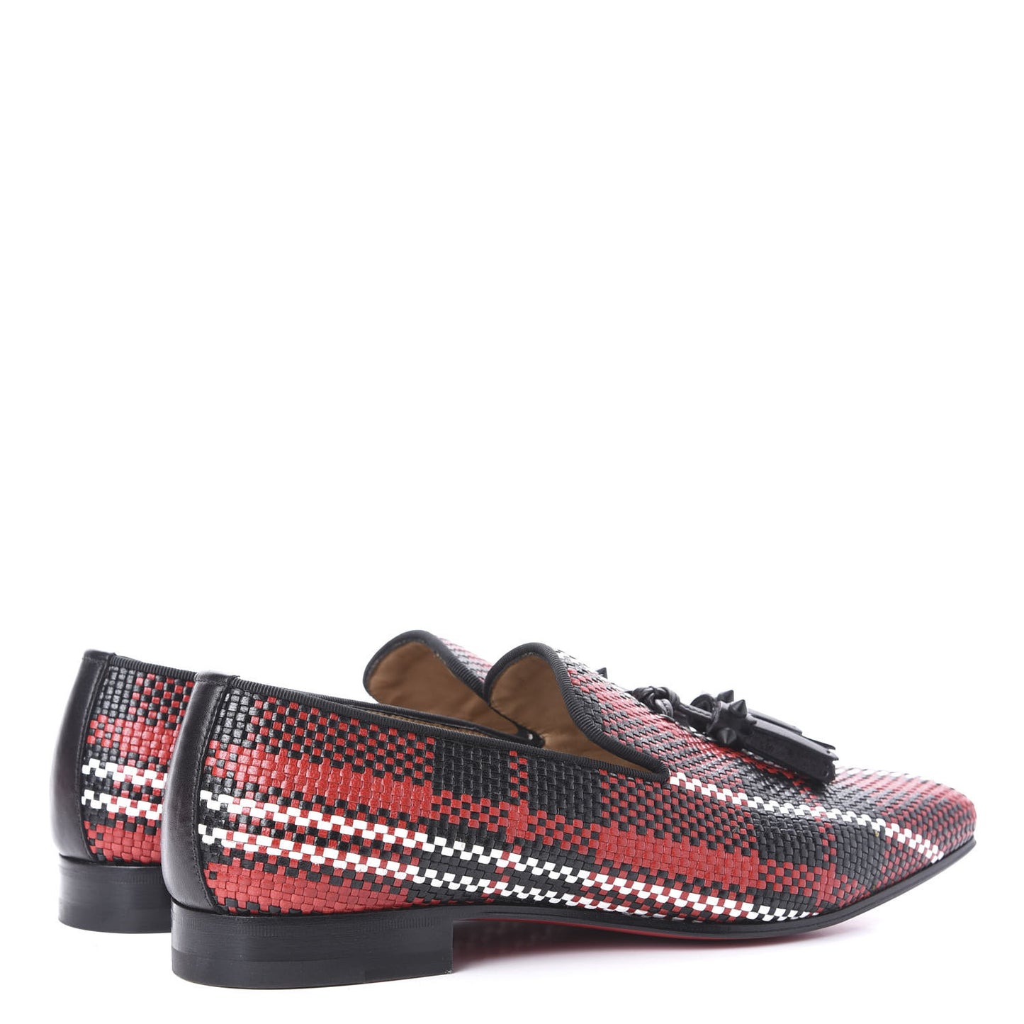 Calfskin Tresse Taty Mens Dada Flat Loafers 41.5 Rouge Black