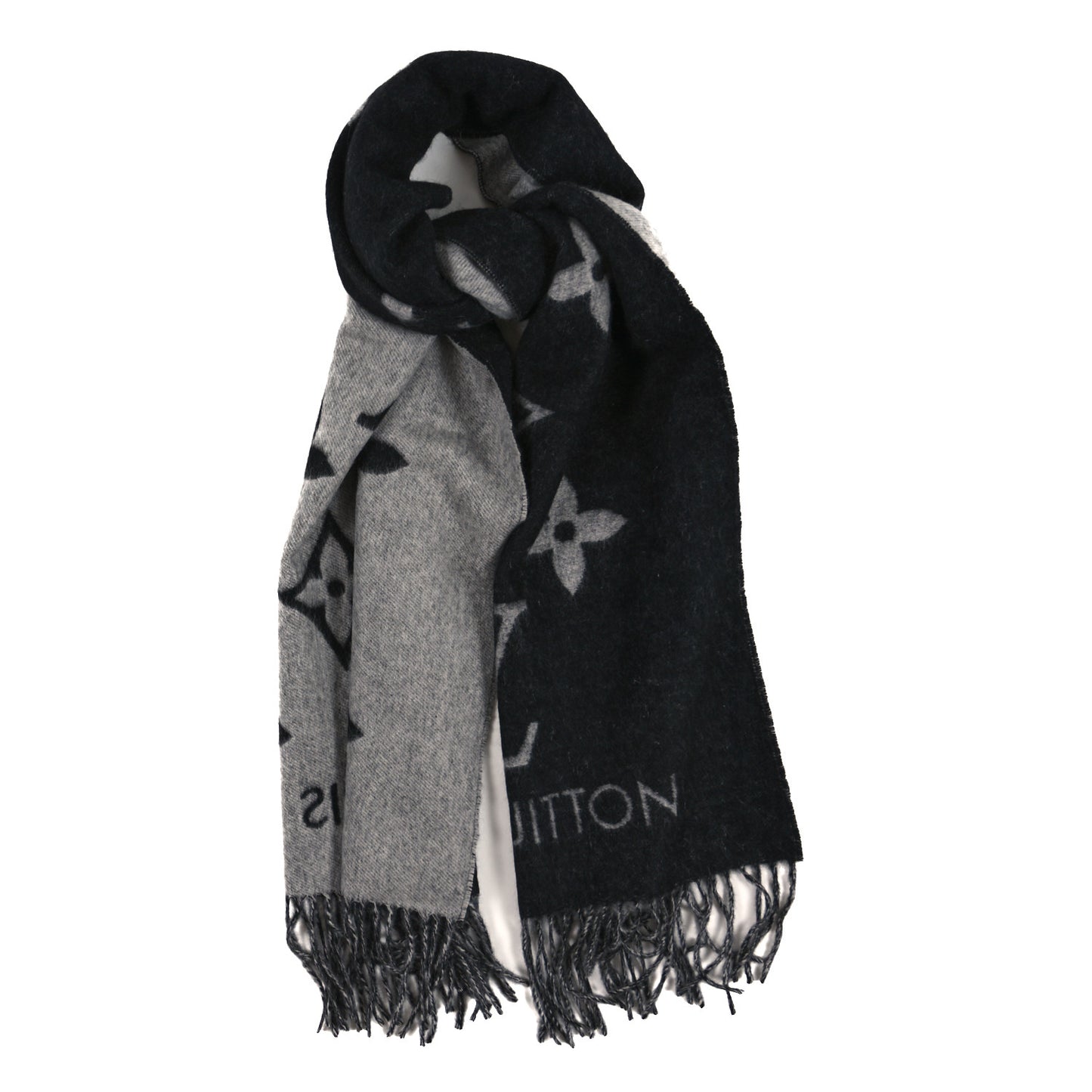 Cashmere Monogram Reykjavik Scarf Black