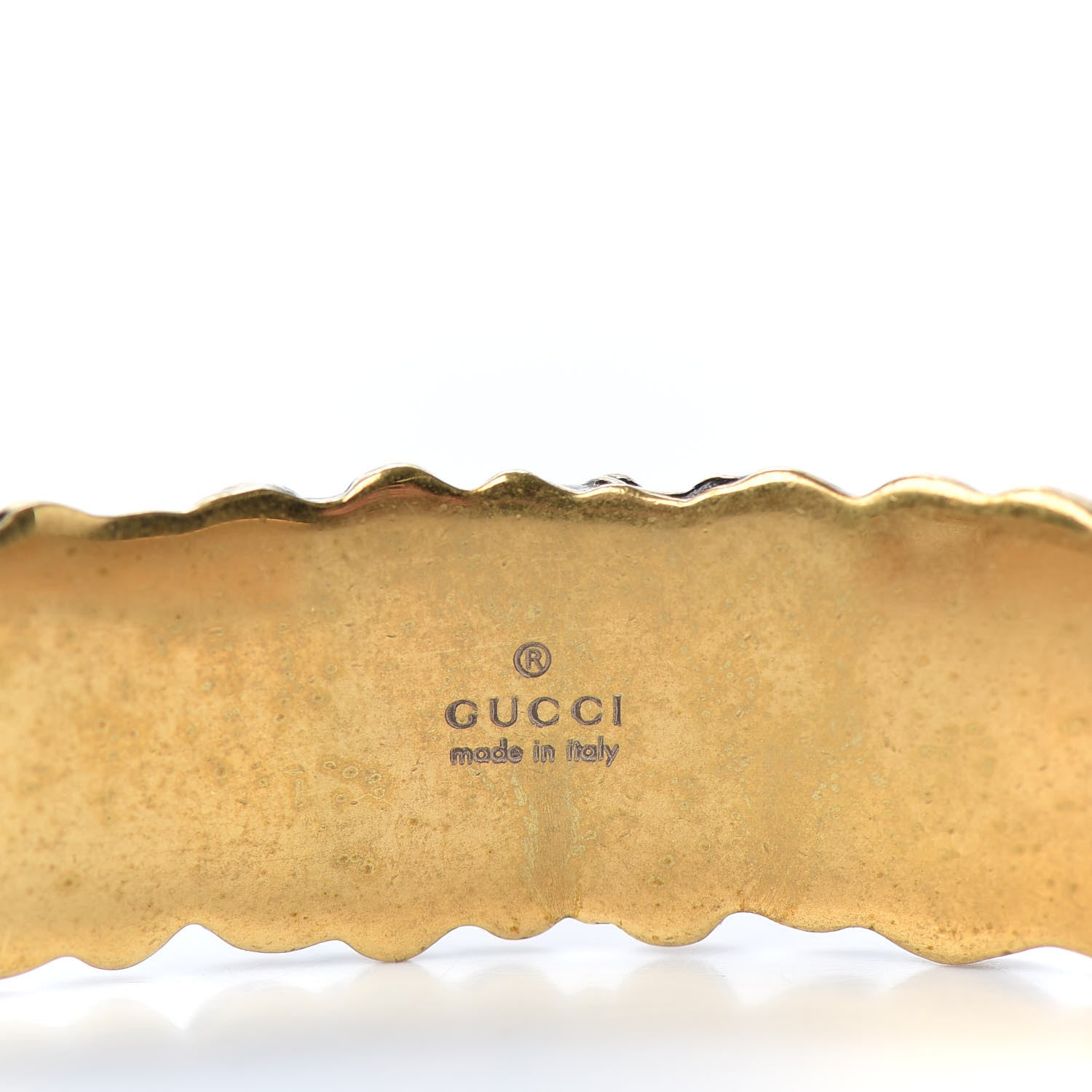 Gucci Metal Lion Mane Cuff Bracelet Aged Gold 4 of 4