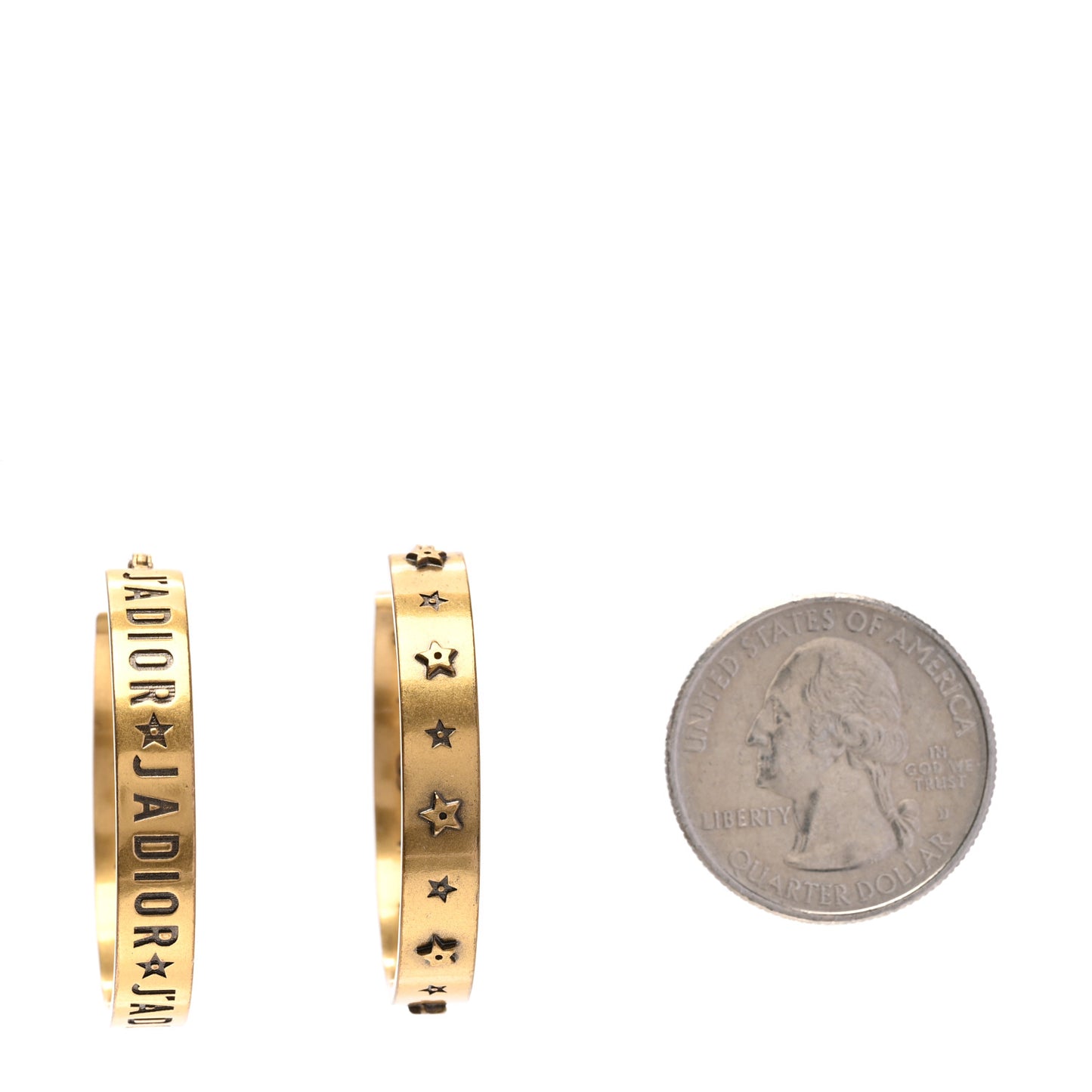 Metal J'Adior Star Hoop Earrings Aged Gold