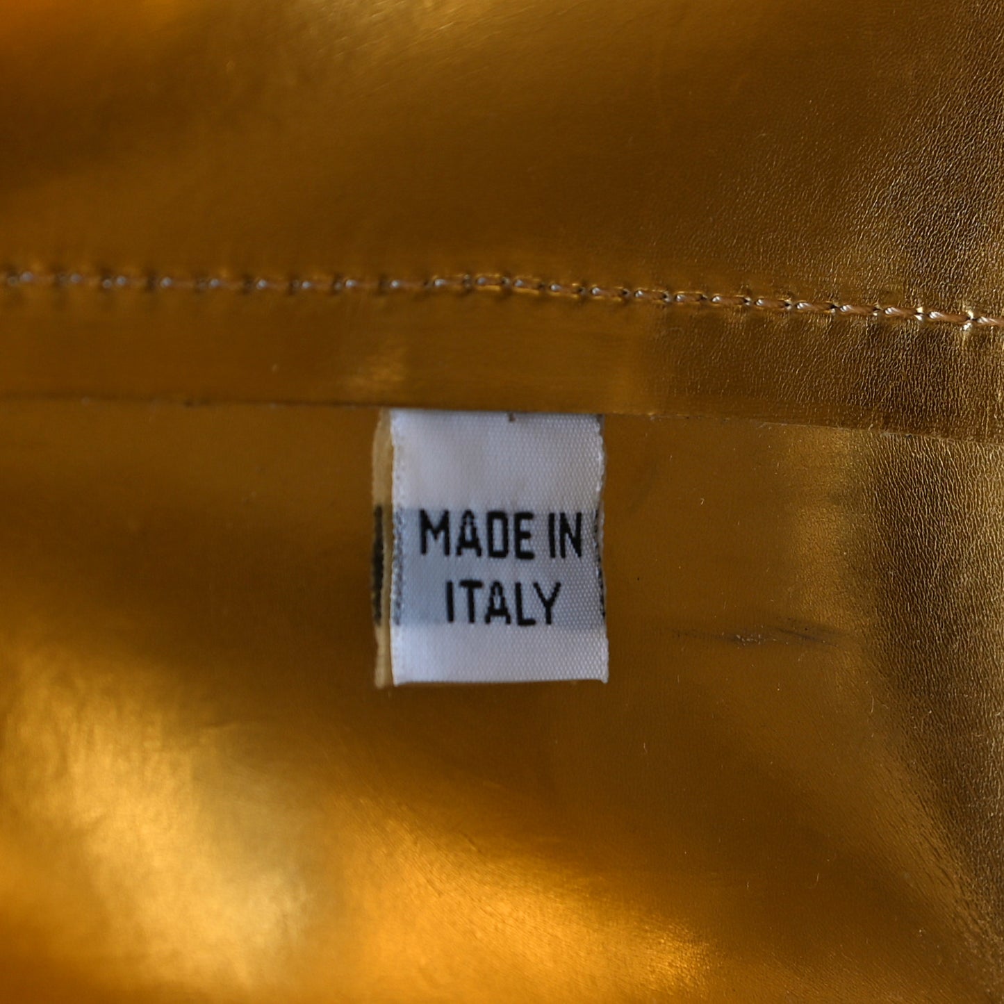 Calfskin Small Shopping Tote Black Gold
