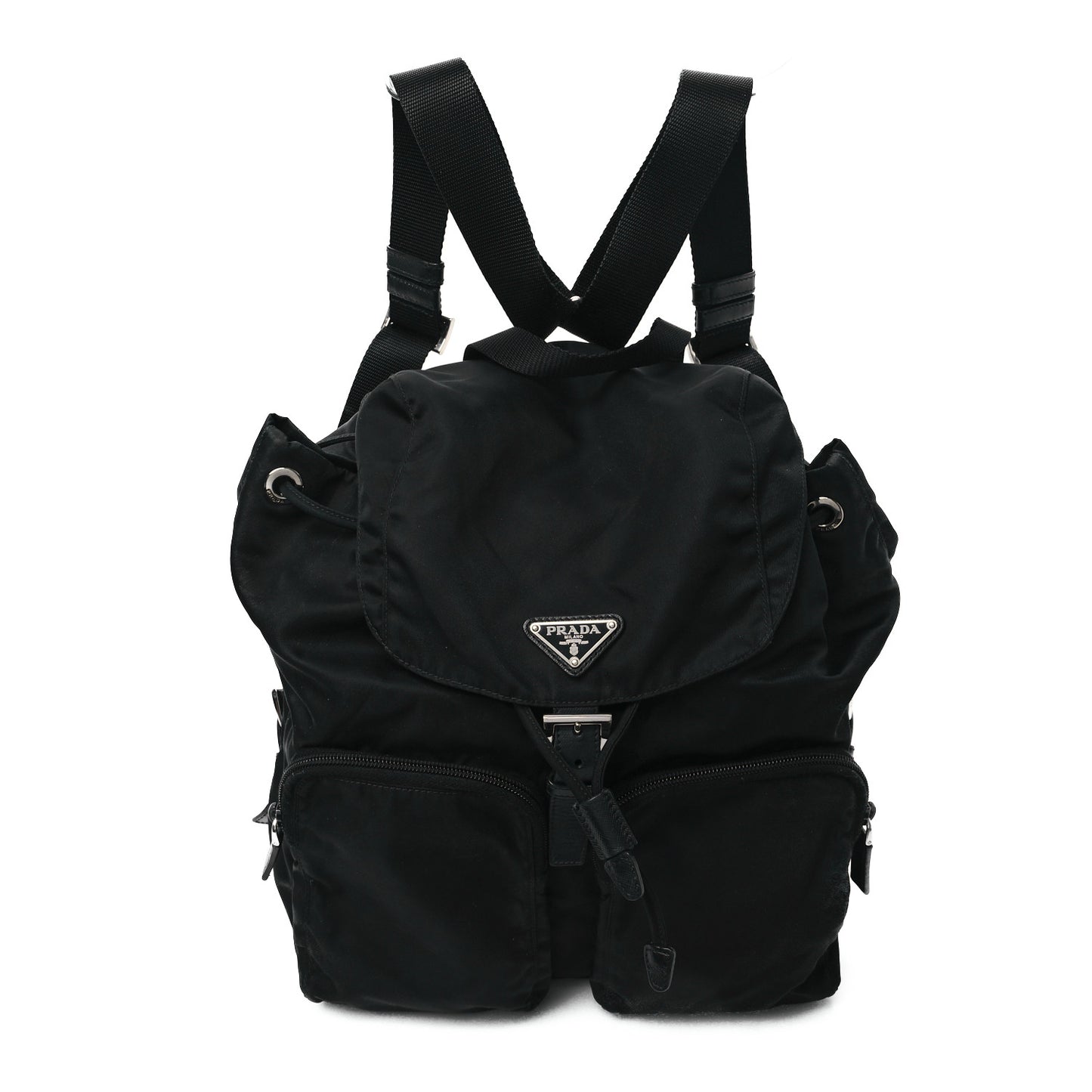 Tessuto Nylon Saffiano Vela Backpack Black