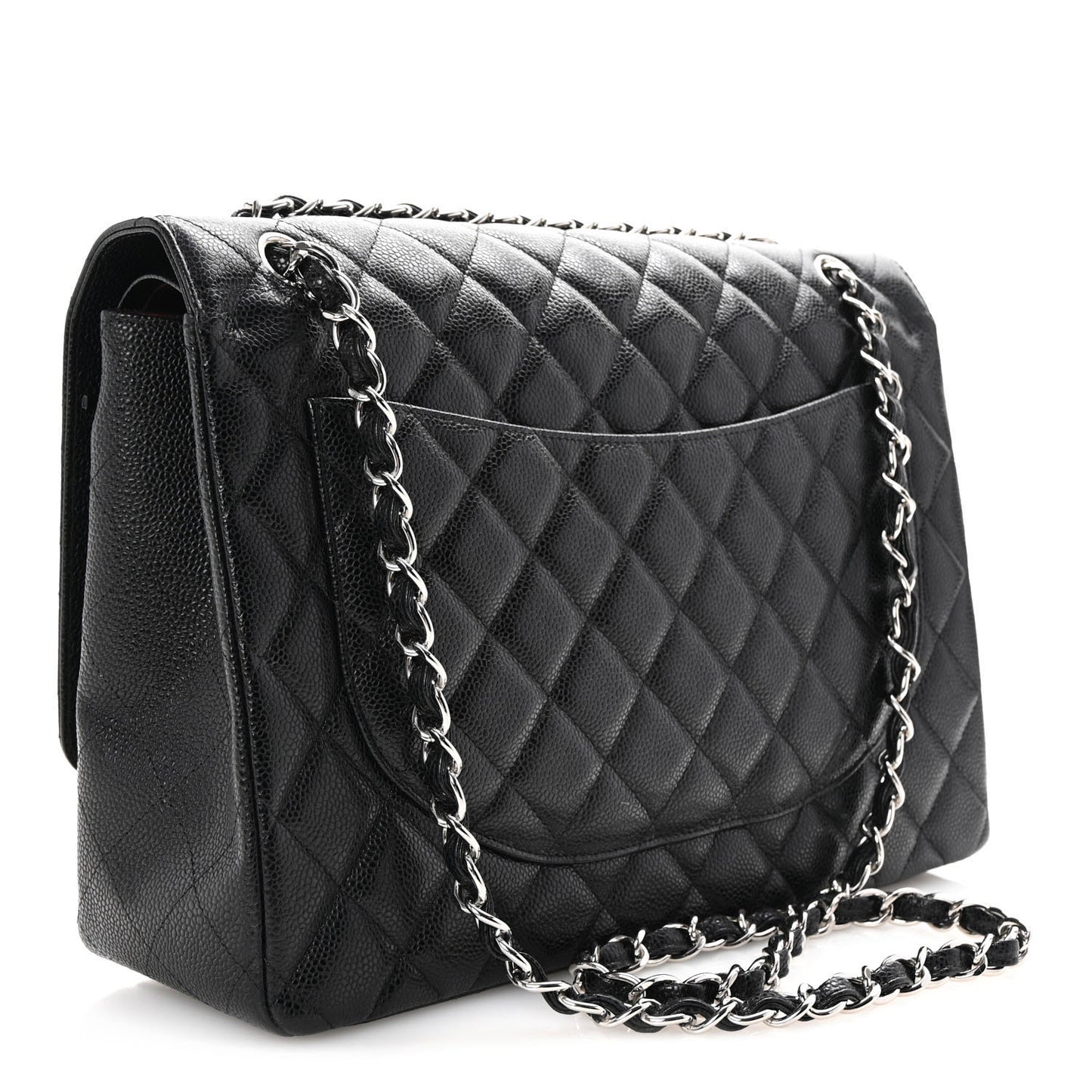 Caviar Quilted Maxi Double Flap Black