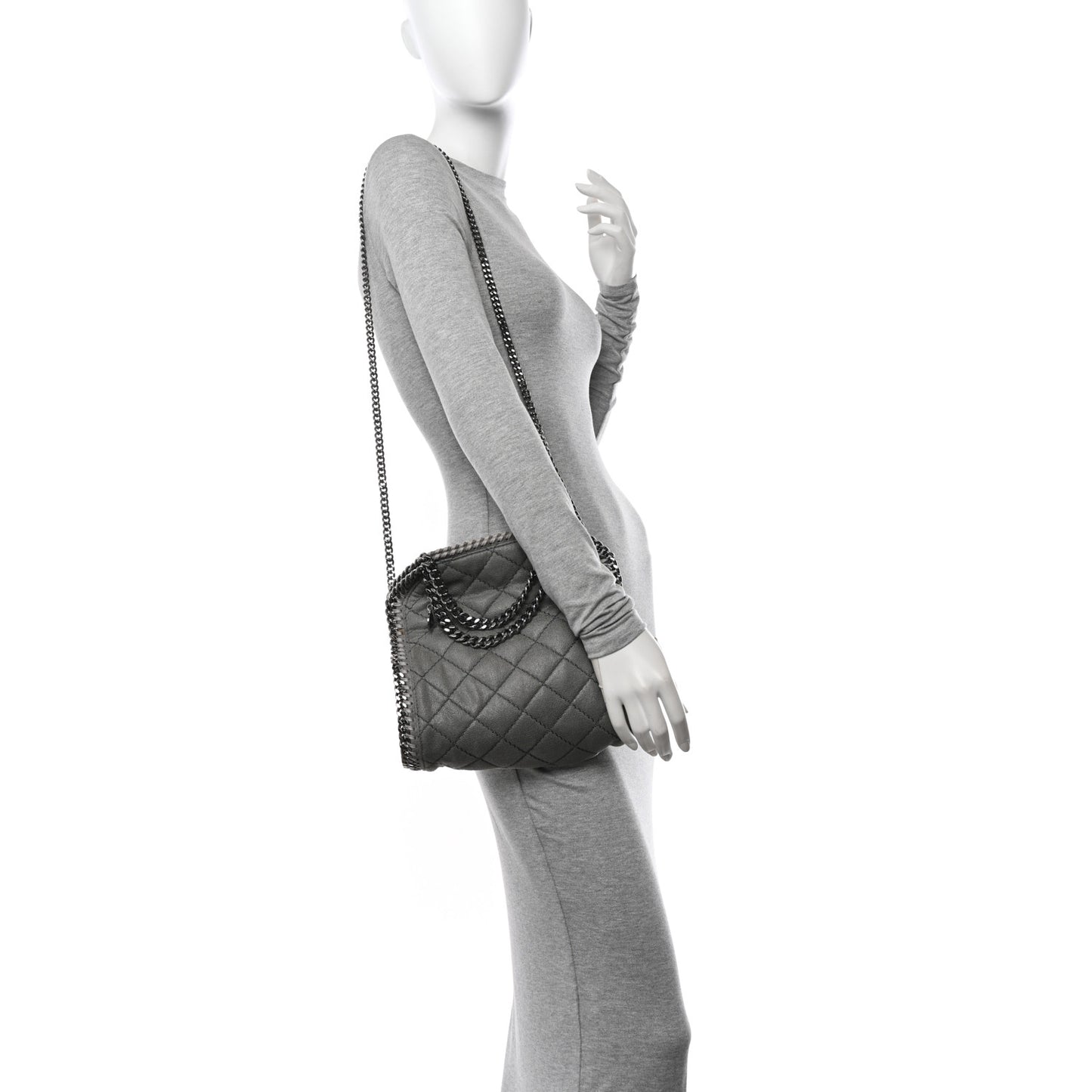 Shaggy Deer Quilted Mini Falabella Grey