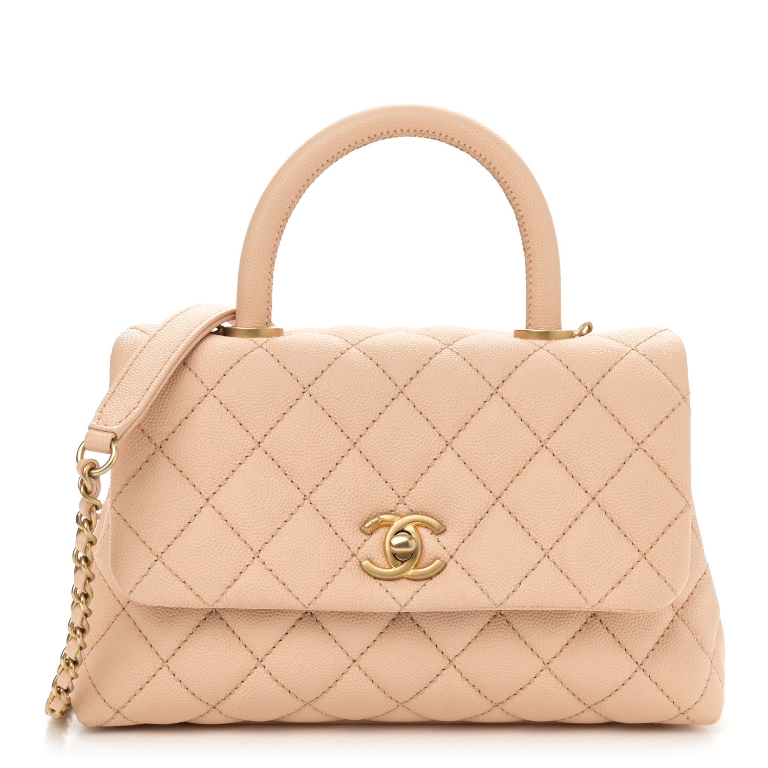 Chanel Caviar Quilted Mini Coco Handle Flap Beige 1 of 11