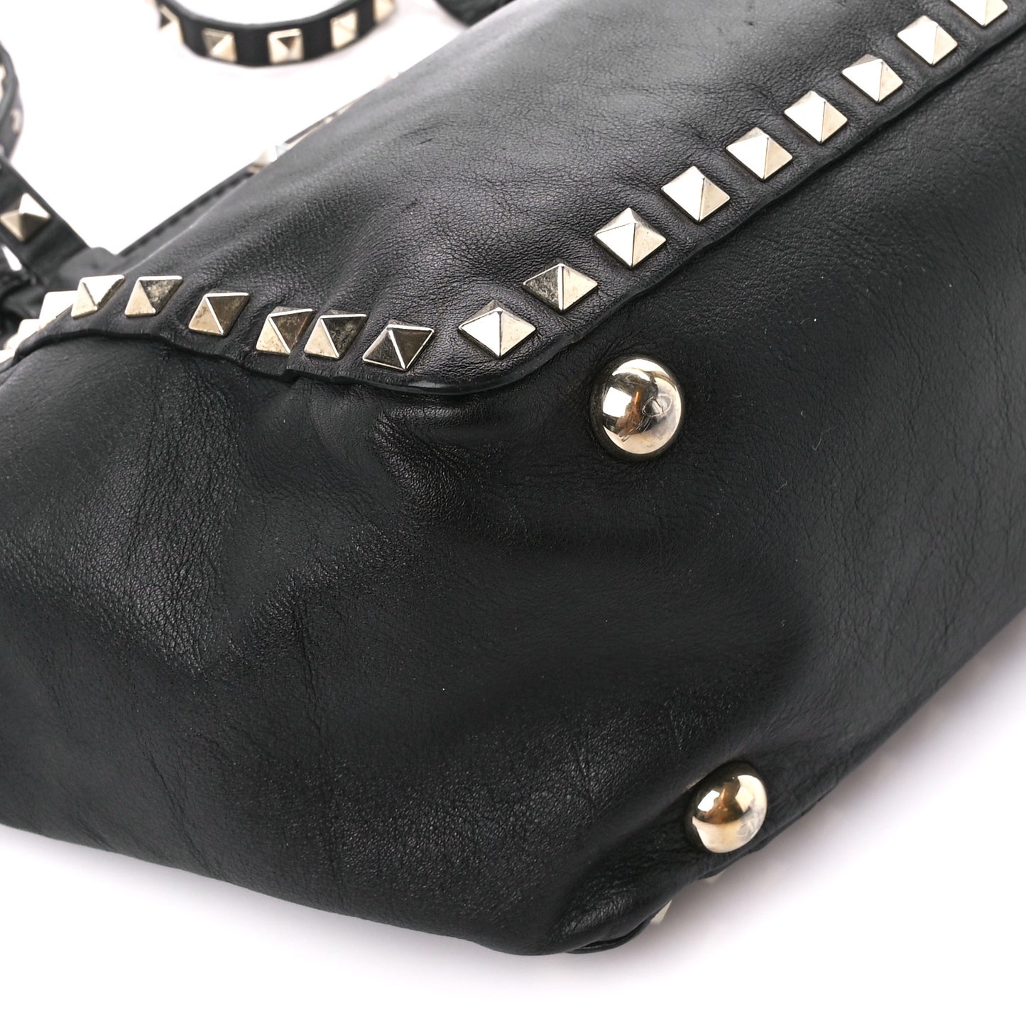 Vitello Small Rockstud Tote Black