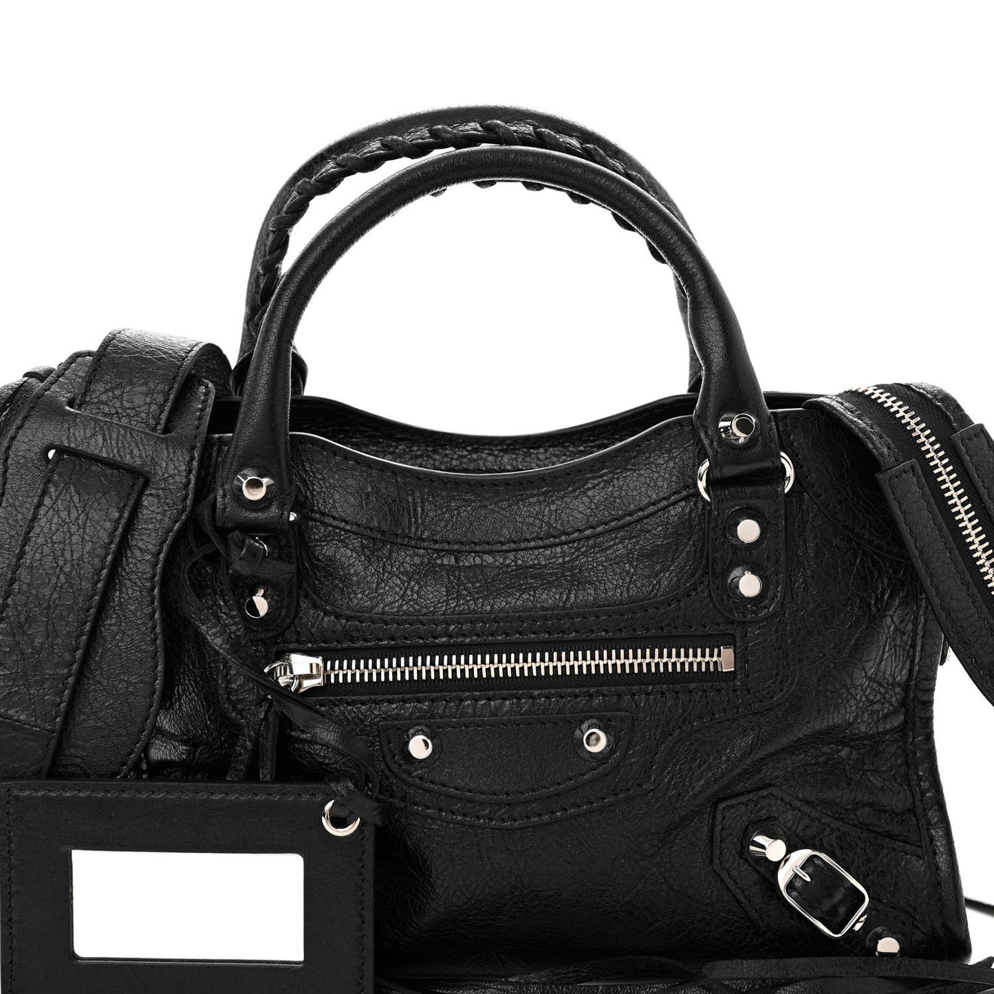 Agneau Classic Silver Hardware Mini City Black