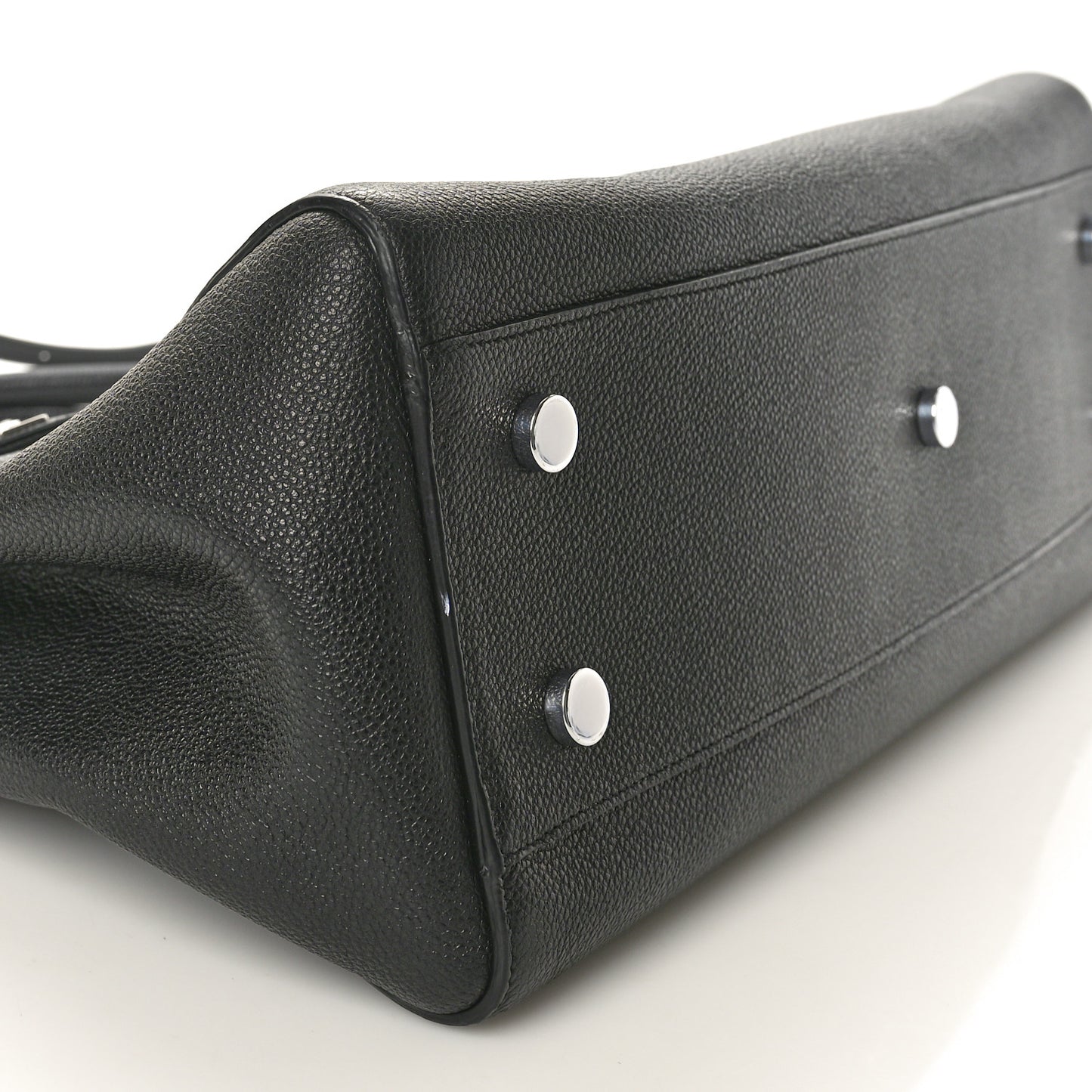 Grained Calfskin Small Cabas Rive Gauche Black