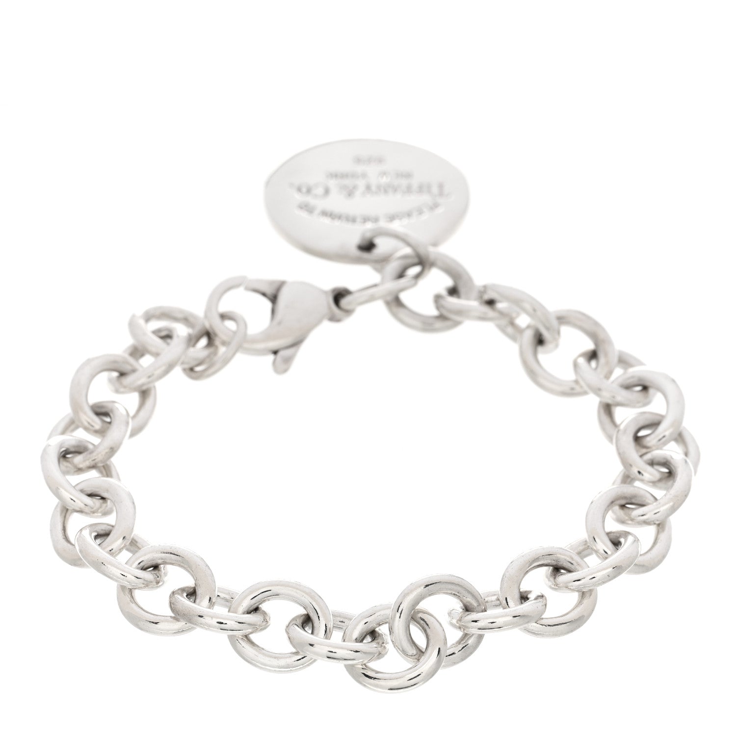 Tiffany Sterling Silver Return to Tiffany Round Tag Charm Bracelet 2 of 3