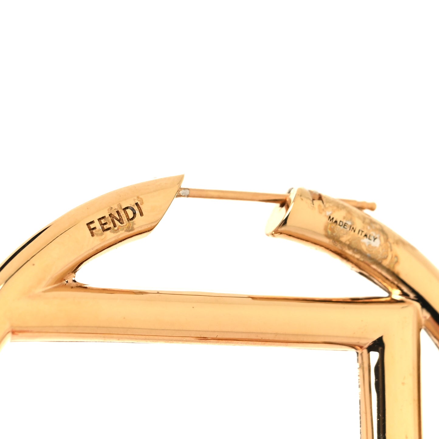 Metal FF Hoop Earrings Gold Silver
