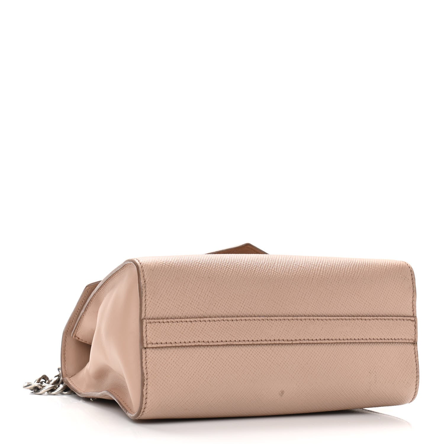 Prada Saffiano Cuir Calfskin Monochrome Envelope Flap Chain Shoulder Bag Cipria 4 of 11