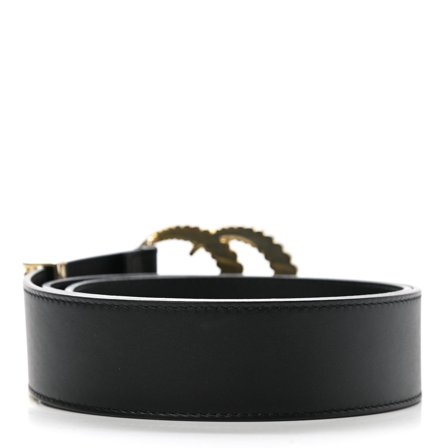 Moon Calfskin Torchon Double G 40mm Belt 85 34 Black