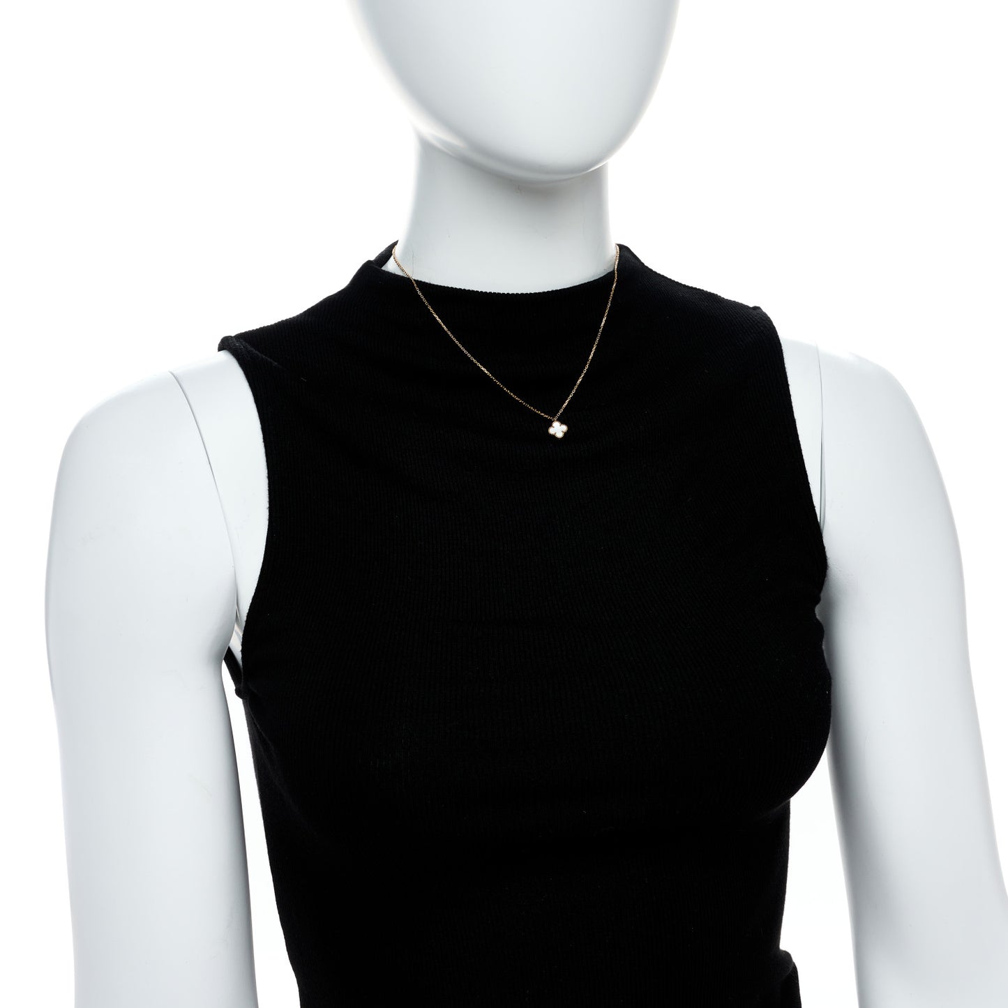 18K Yellow Gold Mother of Pearl Sweet Alhambra Pendant Necklace