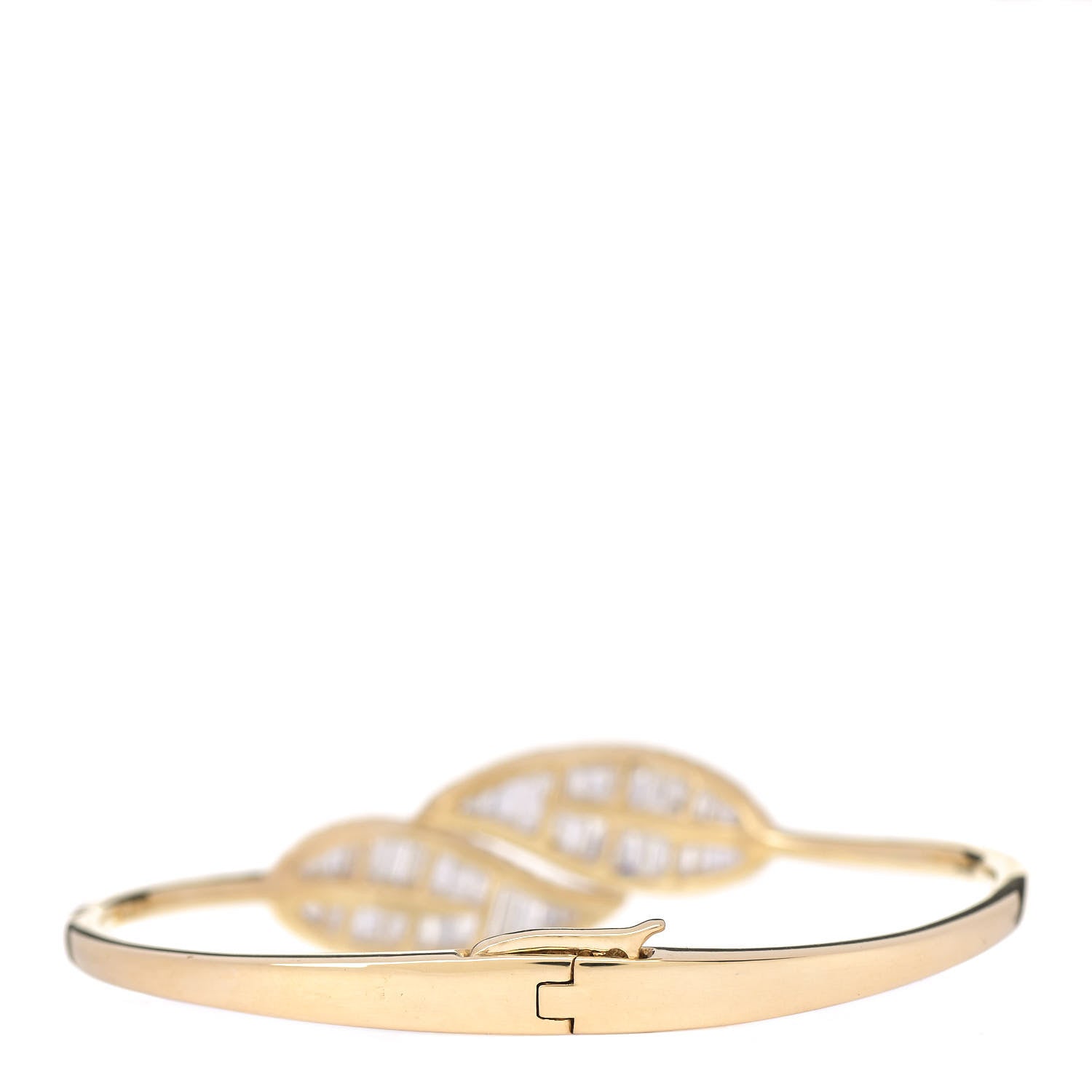 Anita Ko 18K Yellow Gold Diamond Leaf Bangle Bracelet 2 of 3