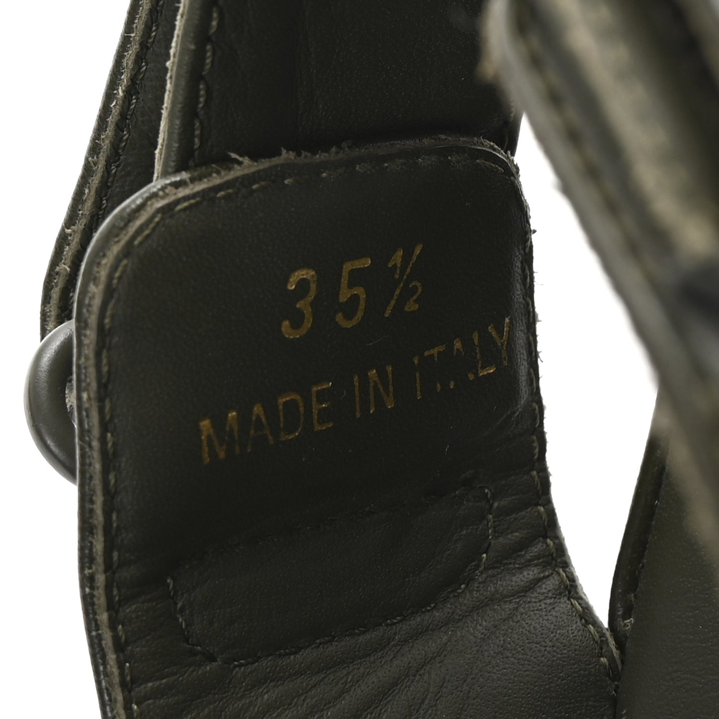 Nappa Quilted Padded Slingback Sandals 35.5 Militare