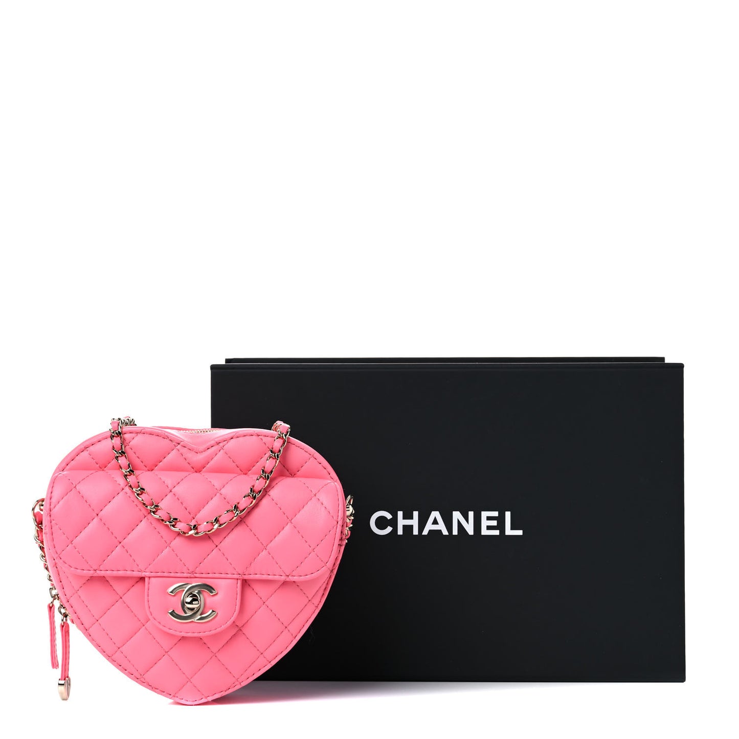 Lambskin Quilted CC In Love Heart Bag Pink