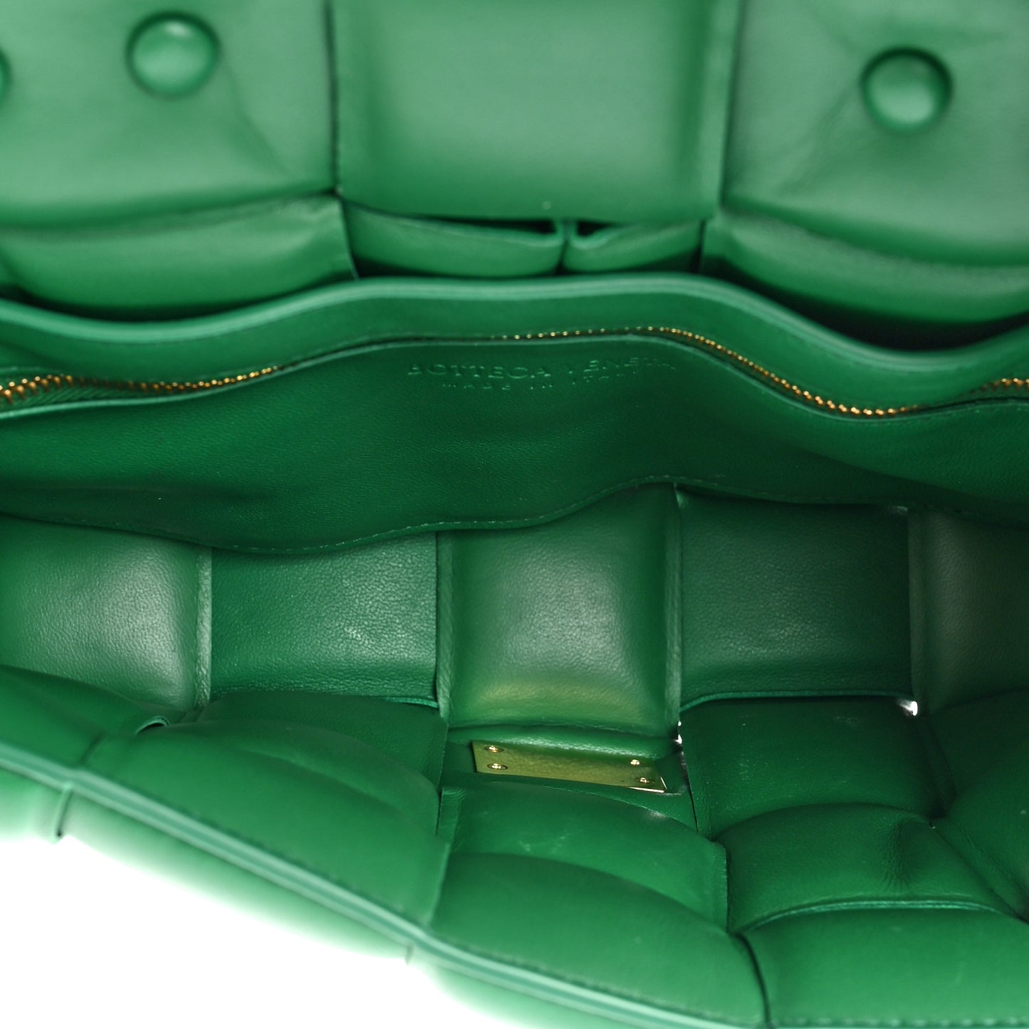 Lambskin Maxi Intreccio Padded Chain Cassette Crossbody Bag Racing Green