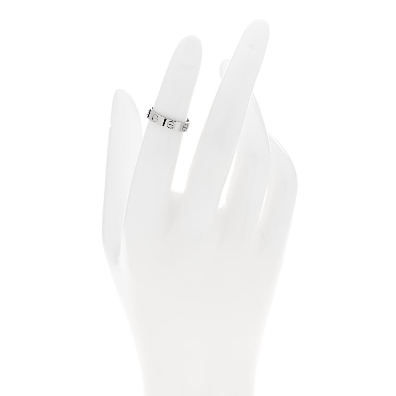 Cartier 18K White Gold 3.5mm LOVE Wedding Band Ring 46 3.75 2 of 6