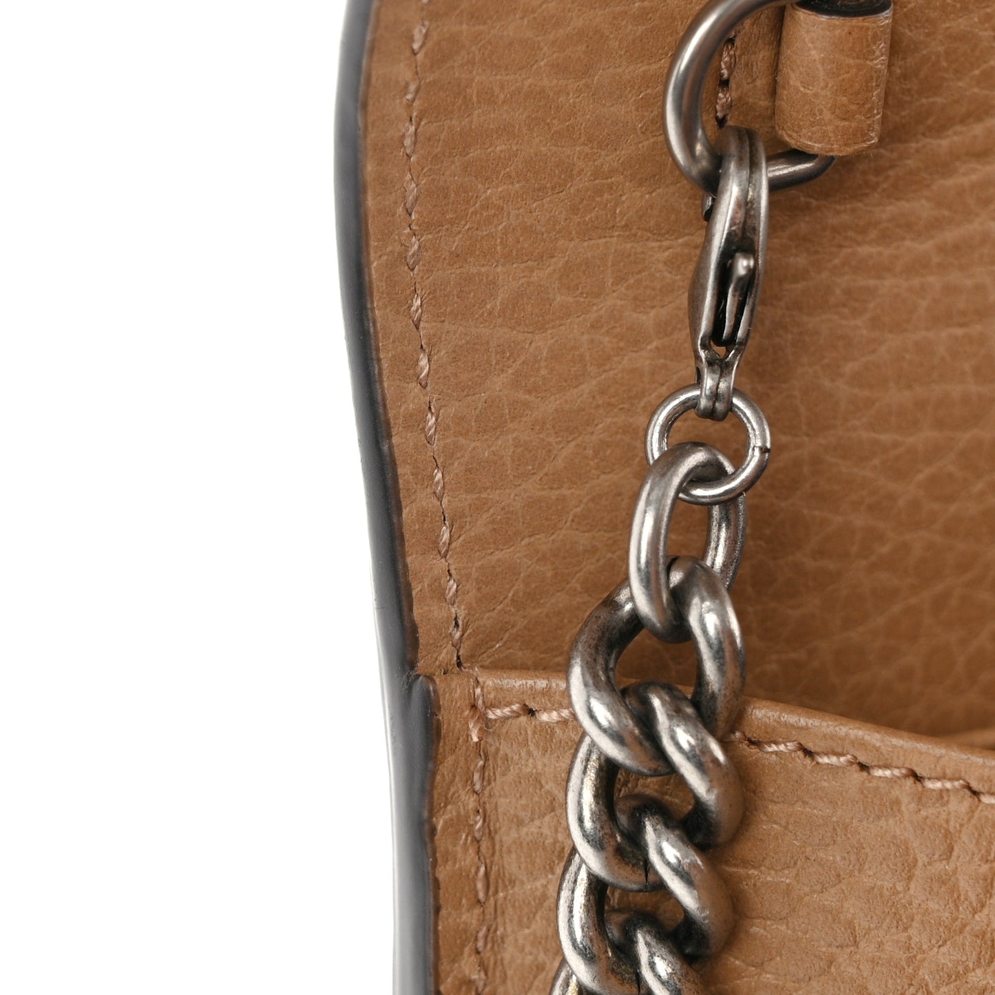 Dollar Calfskin Crystal Mini Dionysus Chain Wallet Natural Tan Black Diamond