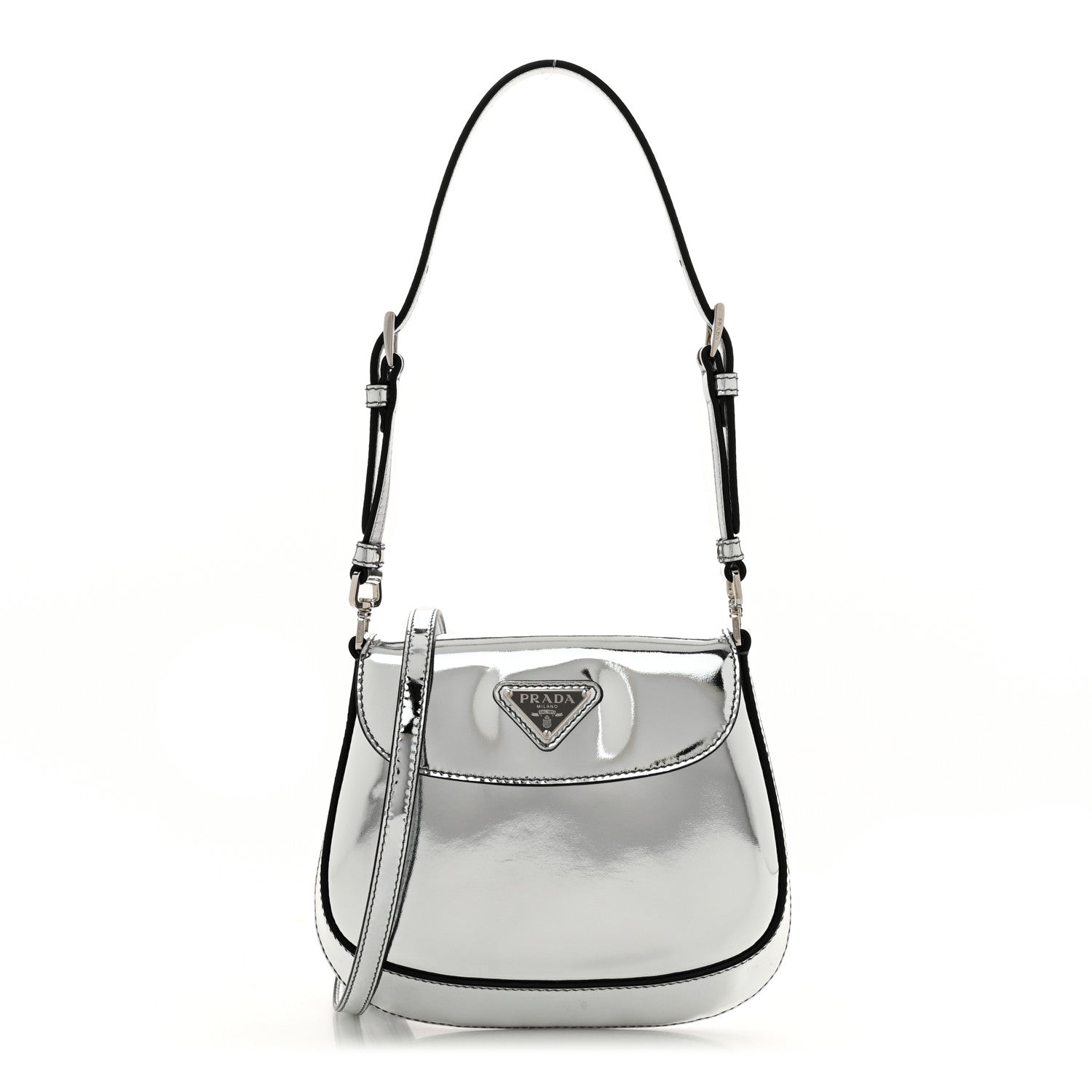 Prada Spazzolato Mini Cleo Flap Adjustable Strap Shoulder Bag