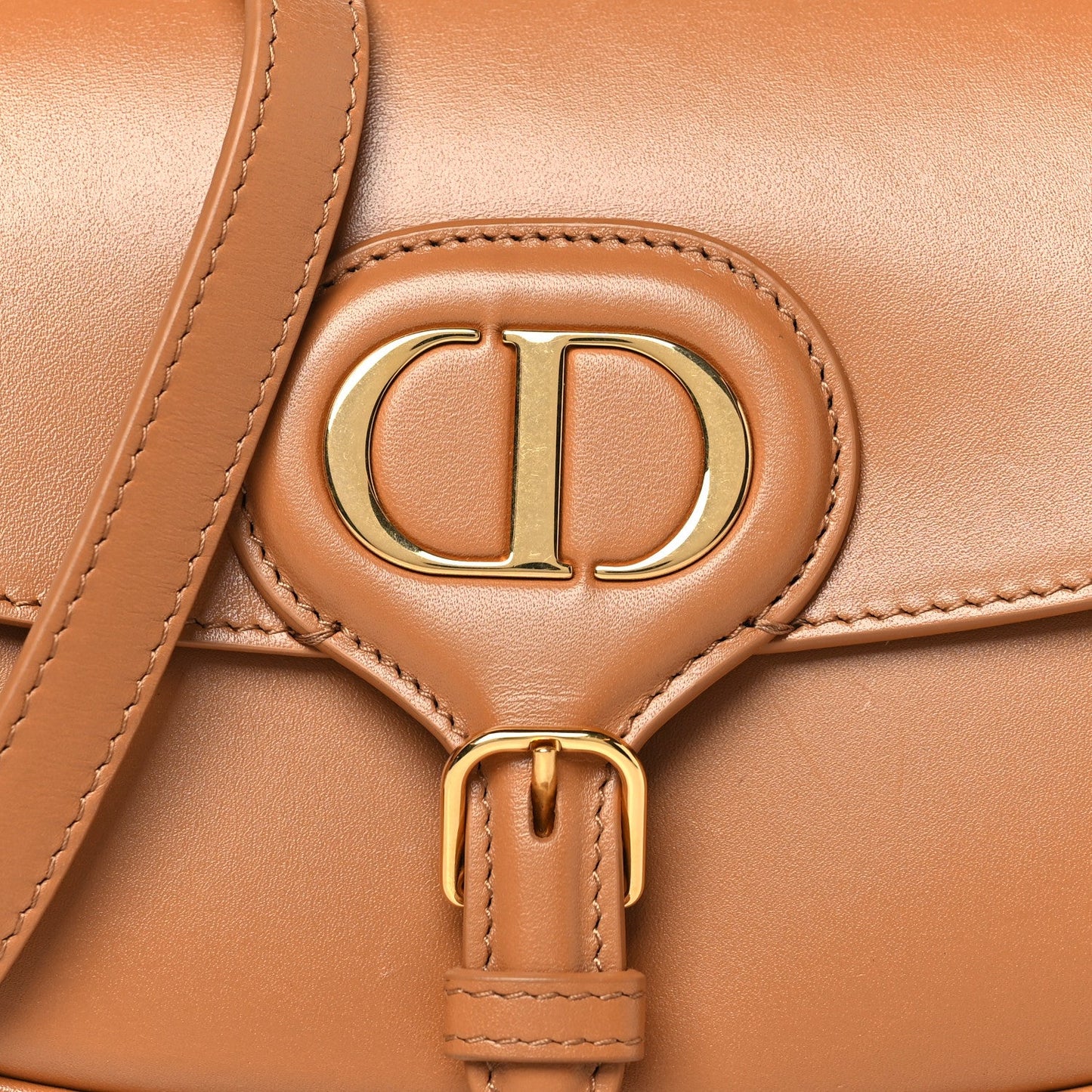 Box Calfskin East West Bobby Bag Cognac