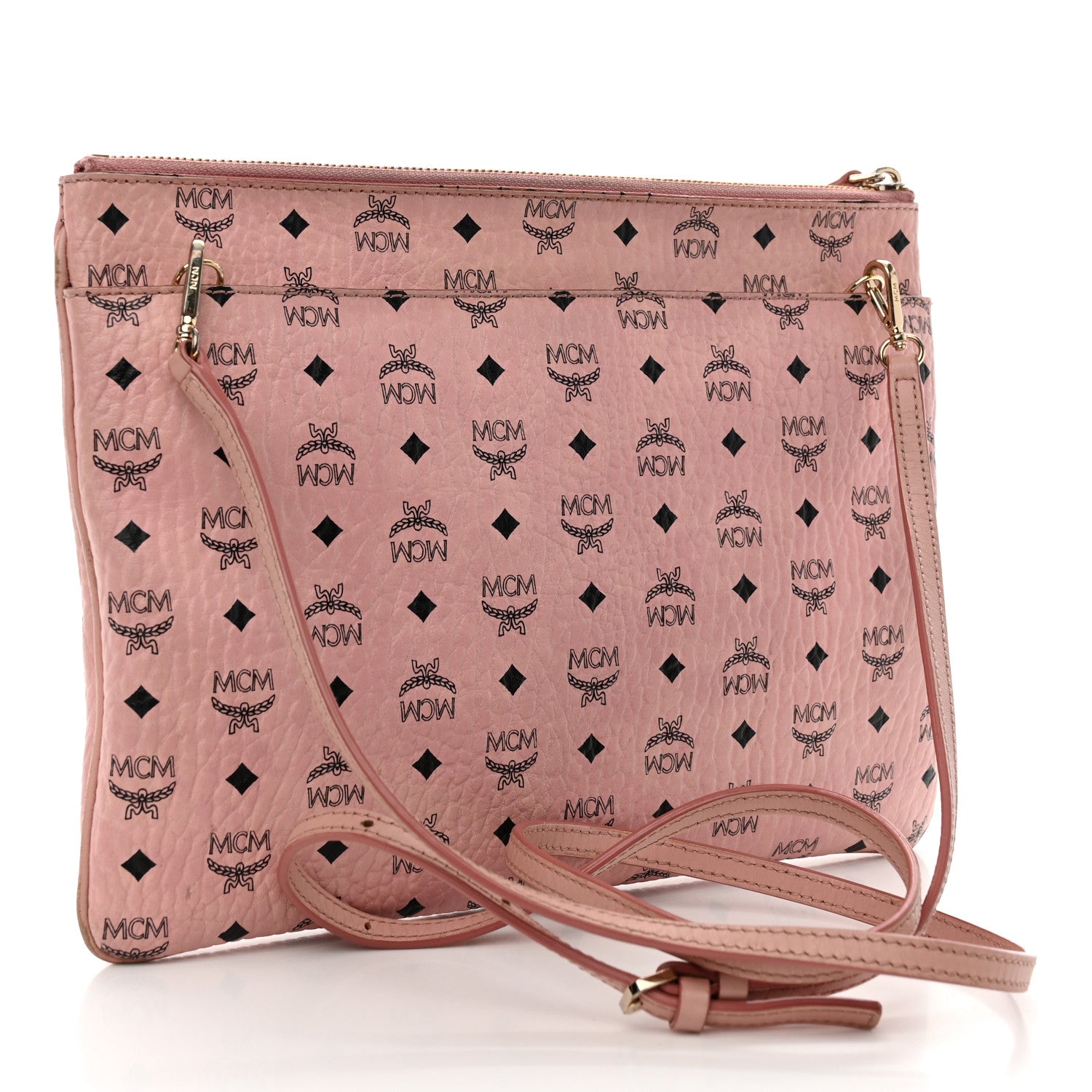 MCM Visetos Medium Crossbody Pouch Light Pink 3 of 19