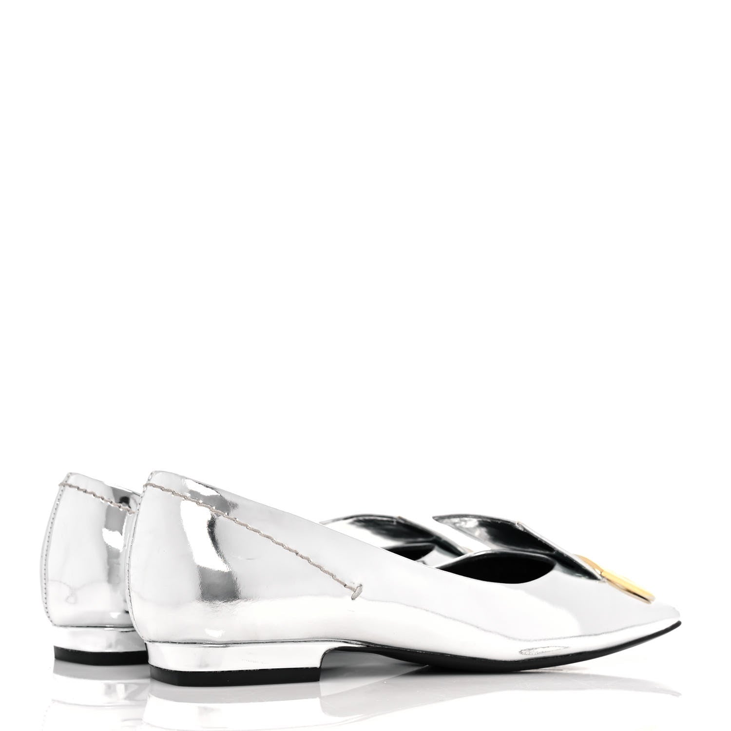 Givenchy Patent Calfskin Metallic Double G Mystic Loafers 36 Silver 4 of 9