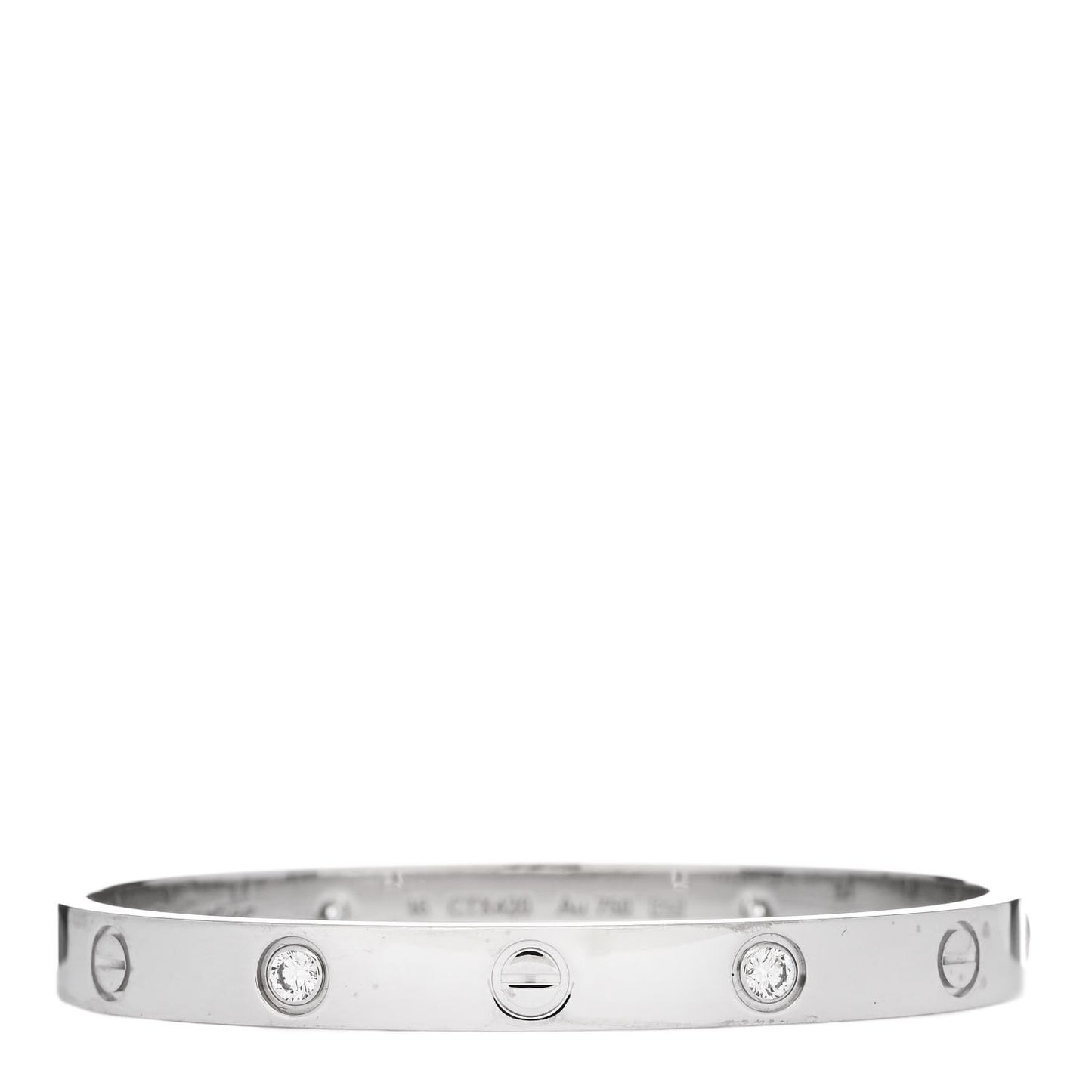 18K White Gold 4 Diamond Love Bracelet 16