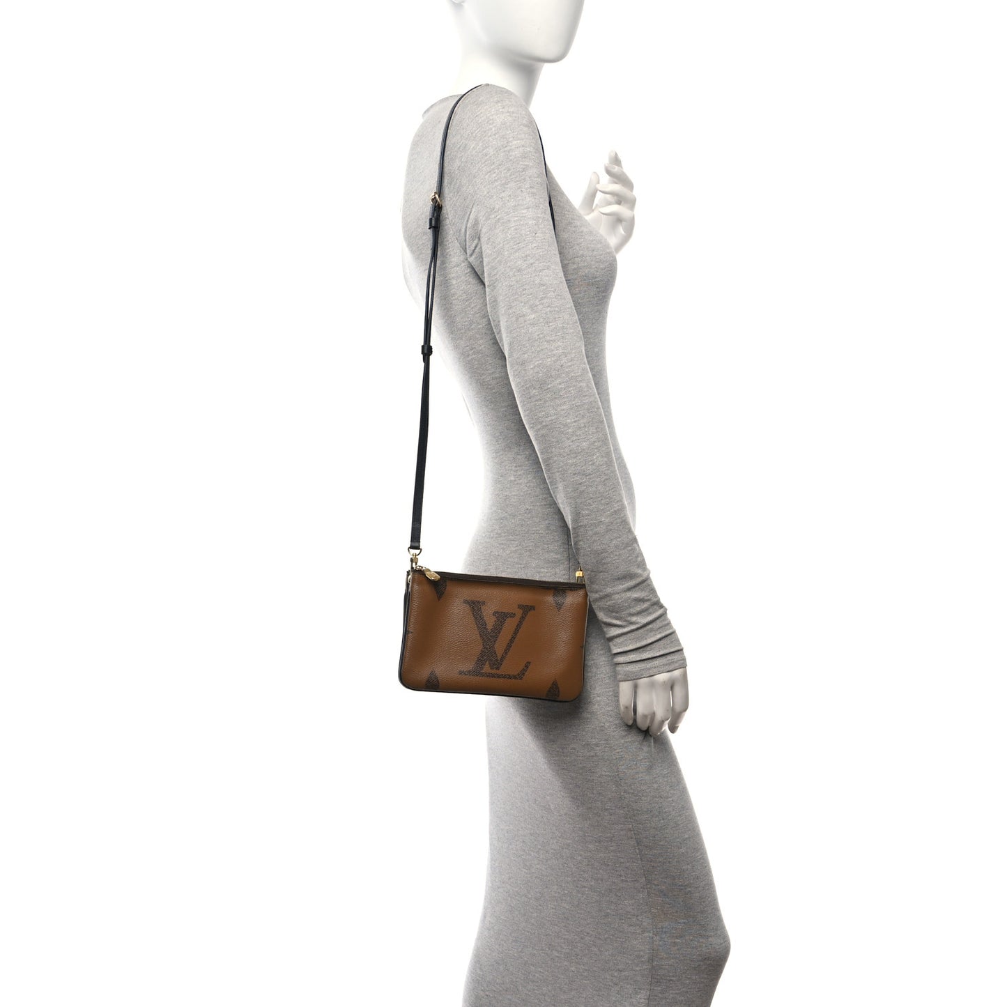 Reverse Monogram Giant Double Zip Pochette