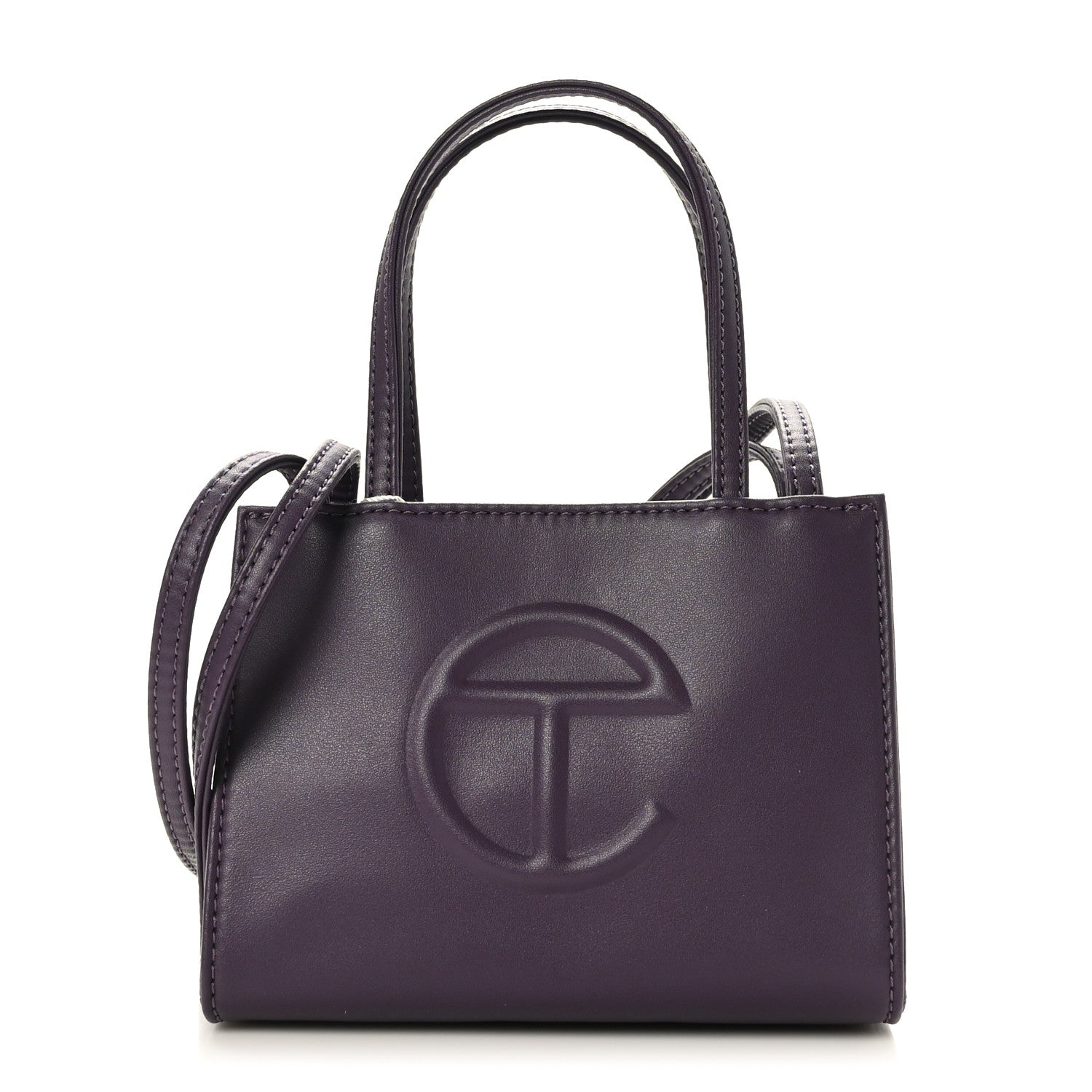 Telfar Vegan Leather Small Shopping Bag Eggplant 1 of 8