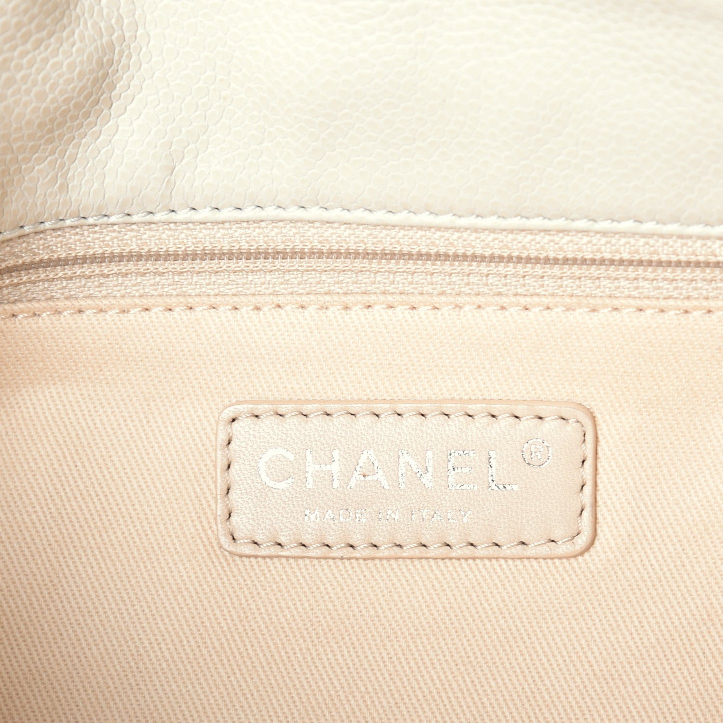 Glazed Caviar Quilted Small Nature Flap Bag White