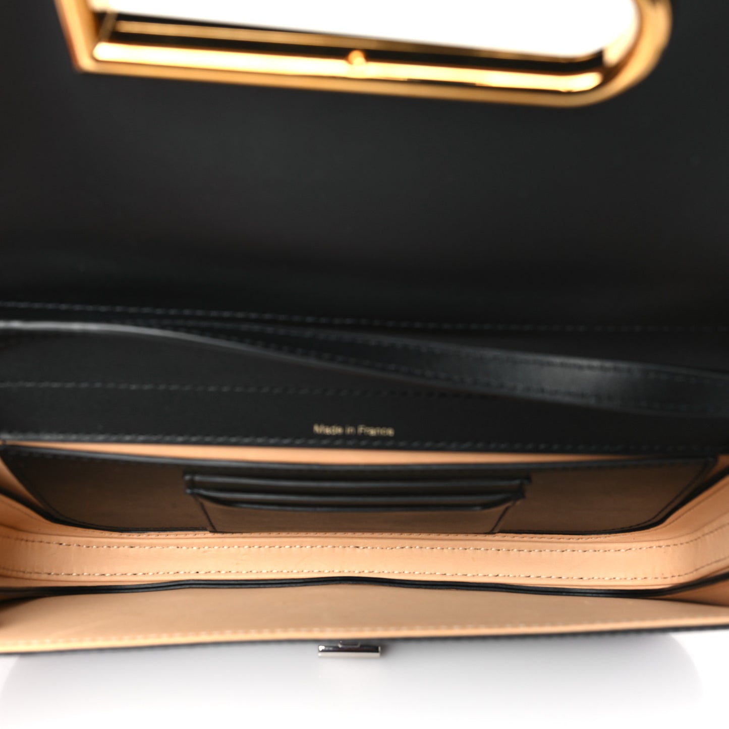 Olen Calfskin Lingot Clutch Bag Black