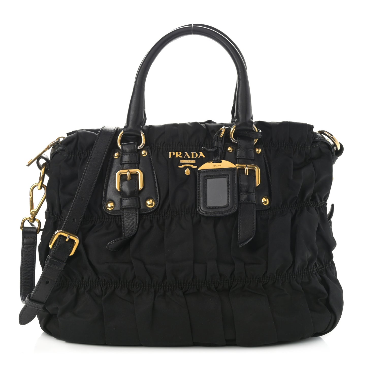 Tessuto Nylon Gaufre Tote Black