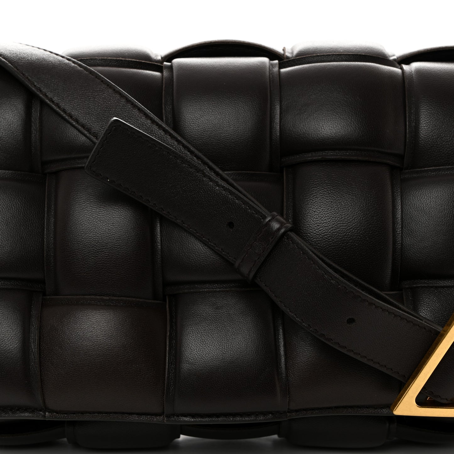 Nappa Maxi Intreccio Padded Cassette Crossbody Bag Fondente